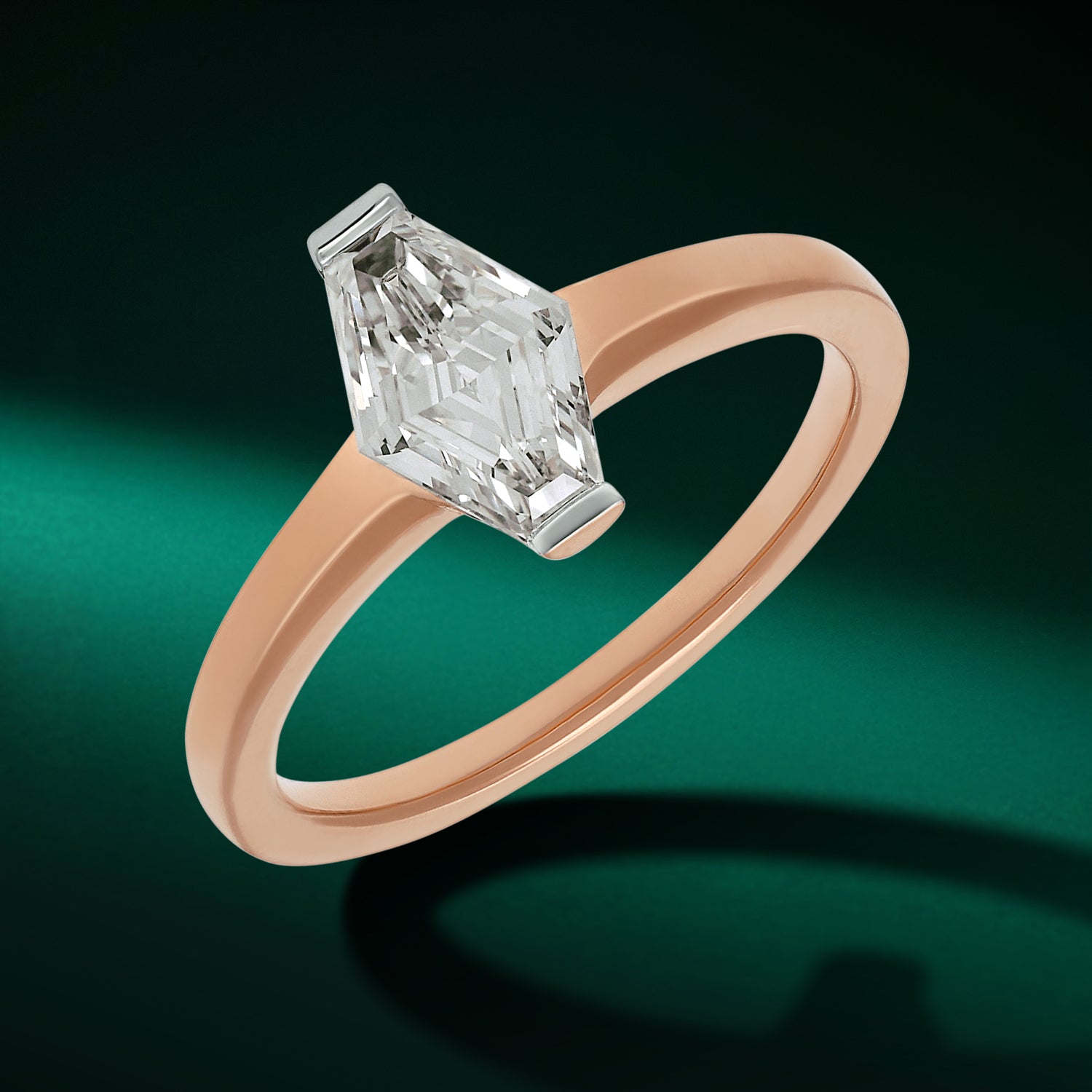 Lozenge-Cut Lab-Grown Diamond Ring in 18Kt Gold | SKU : 0003766989