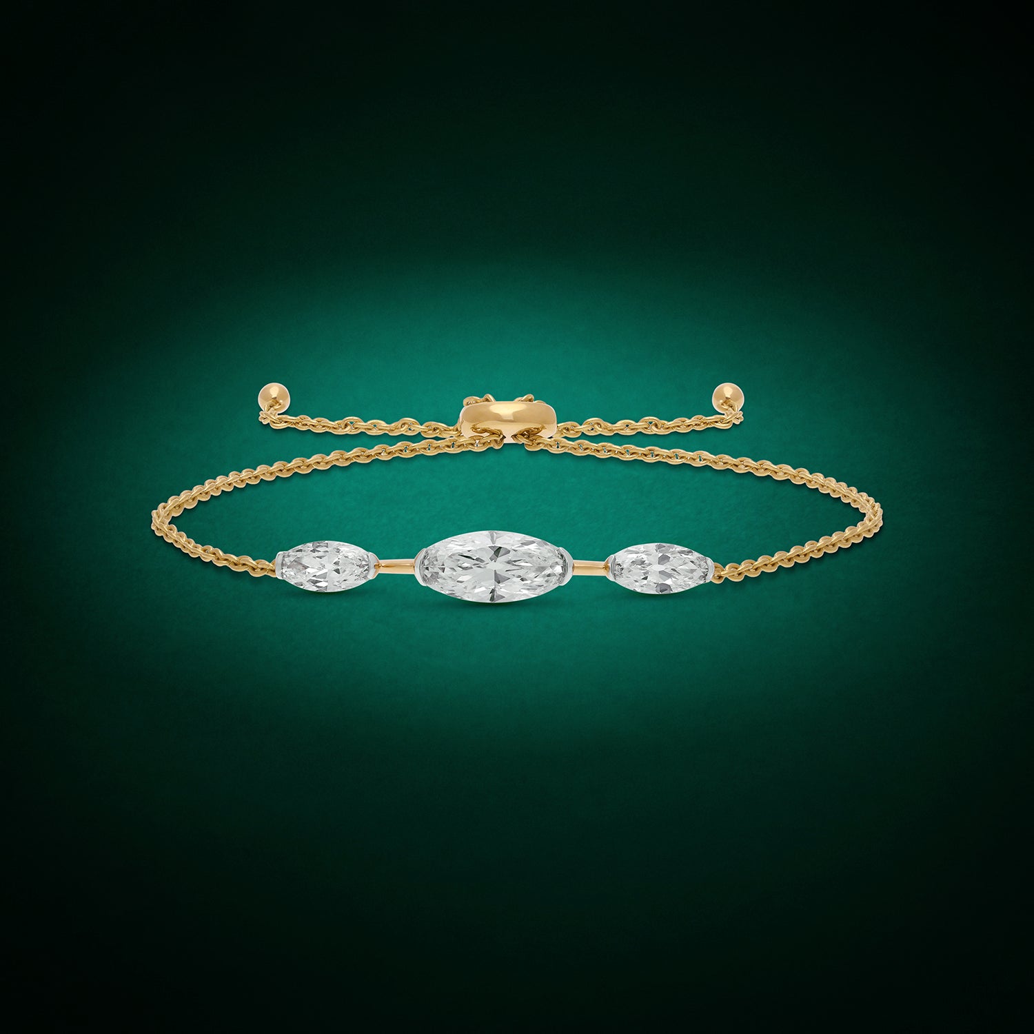 Roval-Cut Lab-Grown Diamond Trio Bracelet in Gold | SKU : 0021912764