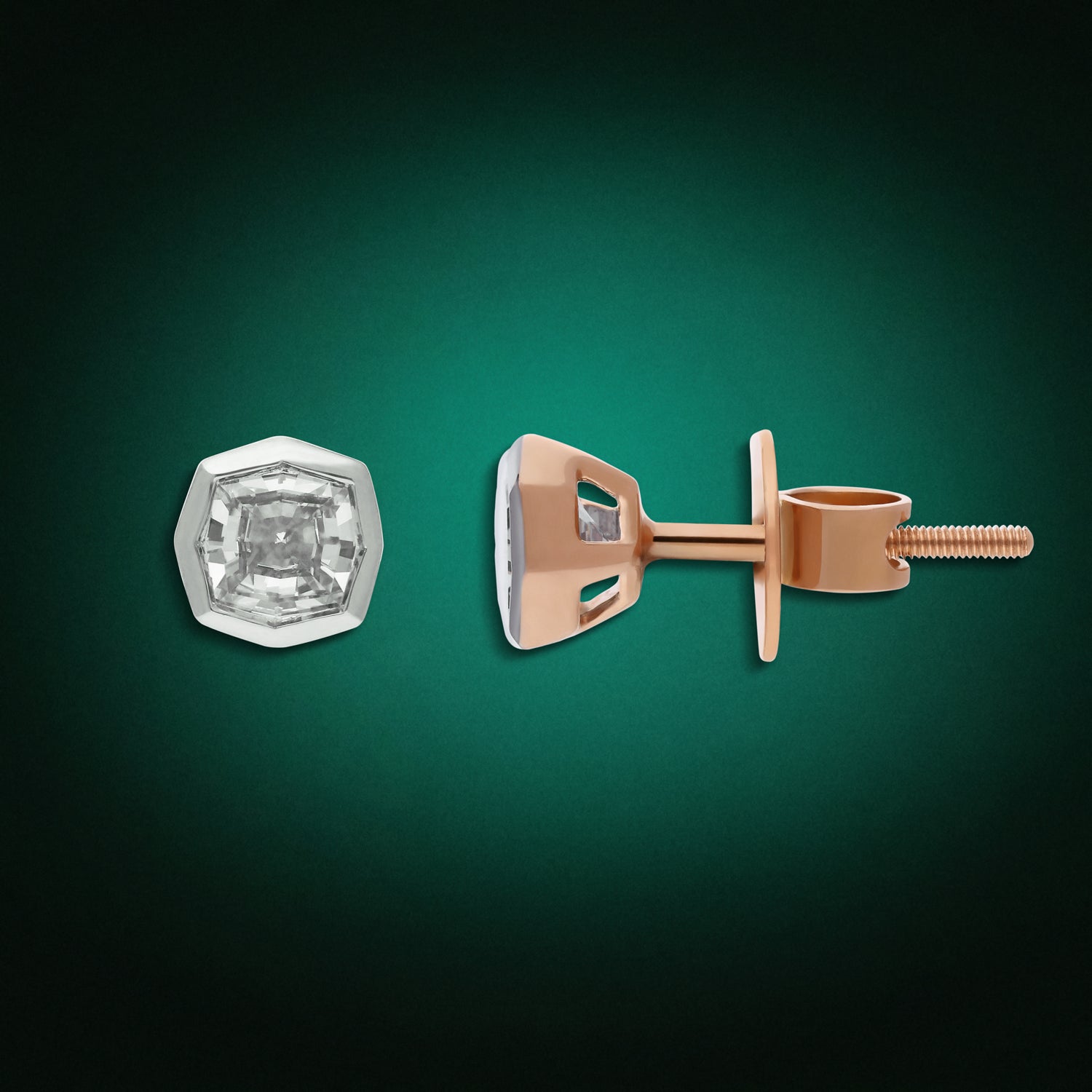 Gold Tops Set with Octagonal Cushion-Cut Lab-Grown Diamonds | SKU : 0021923319
