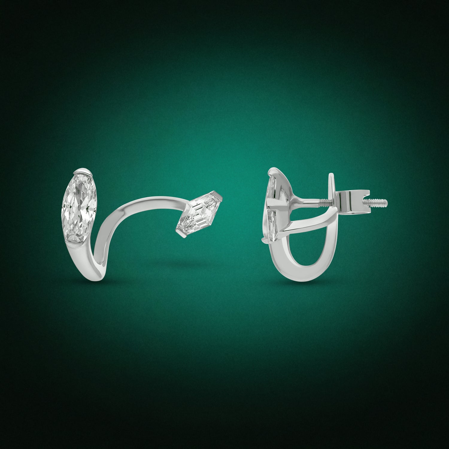 White Gold Tops with Lozenge & Oval-Cut Lab-Grown Diamonds | SKU : 0021957444