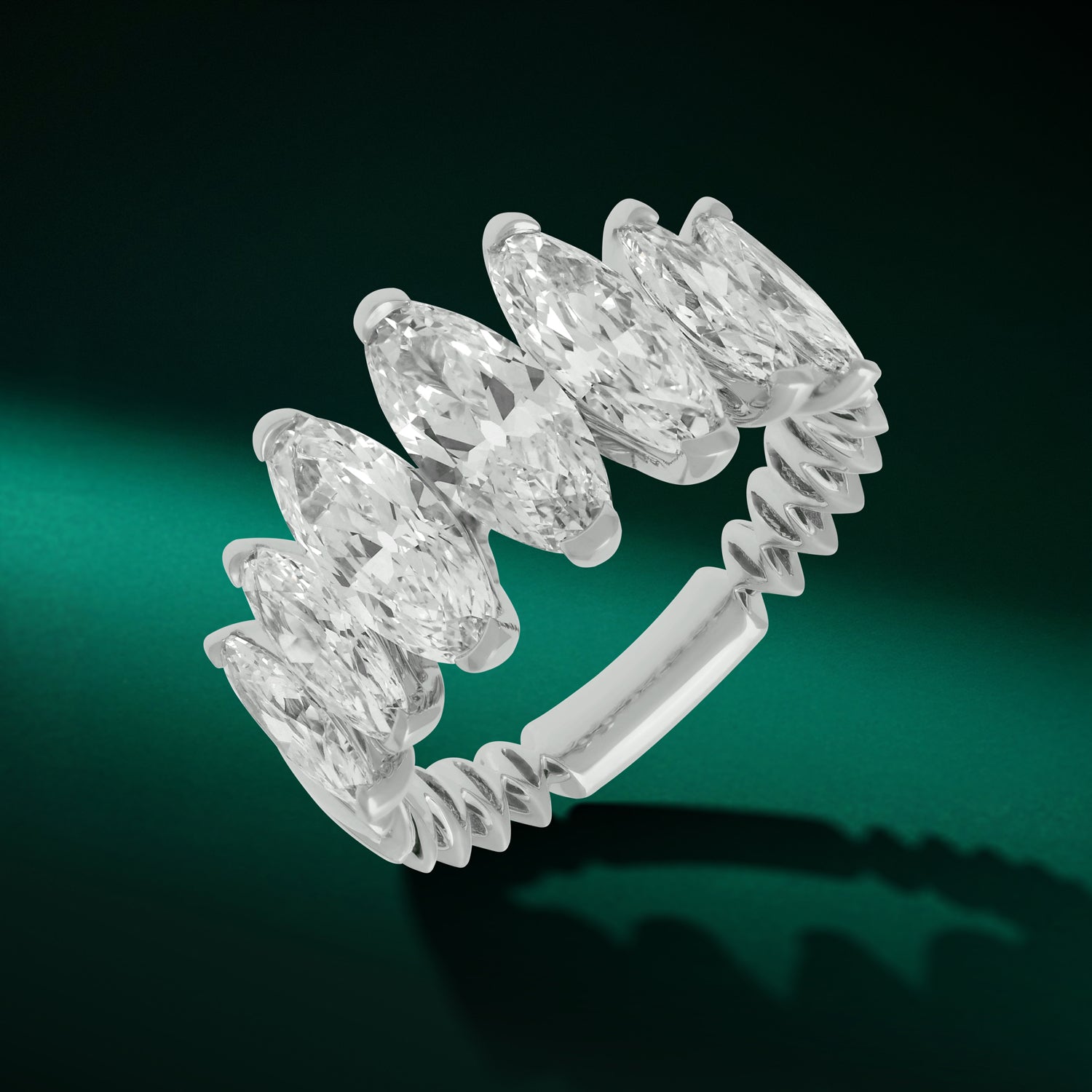White Gold Ring with Roval-Cut Lab-Grown Diamonds | SKU : 0021923951