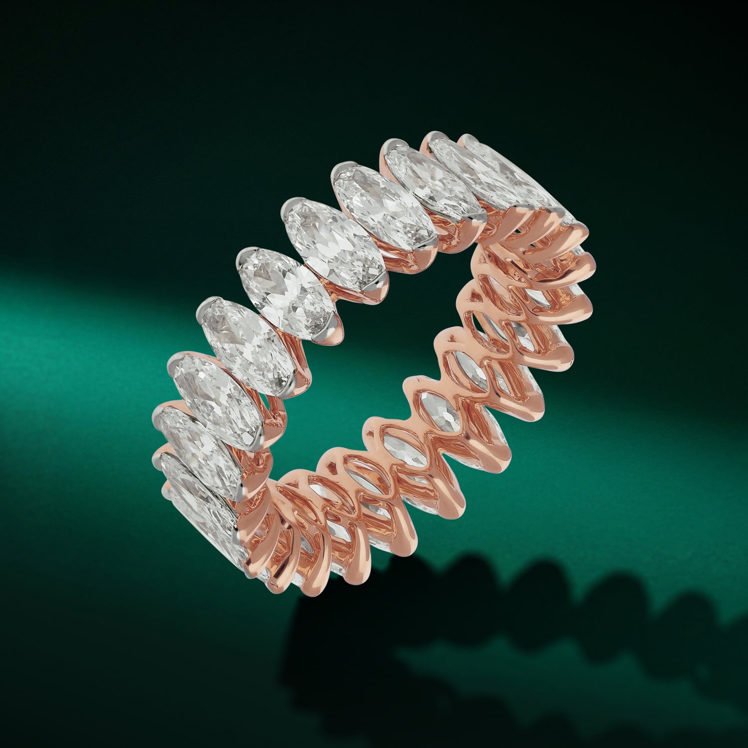 Rose Gold Roval-Cut Lab-Grown Diamond Eternity Band | SKU : 0003761670