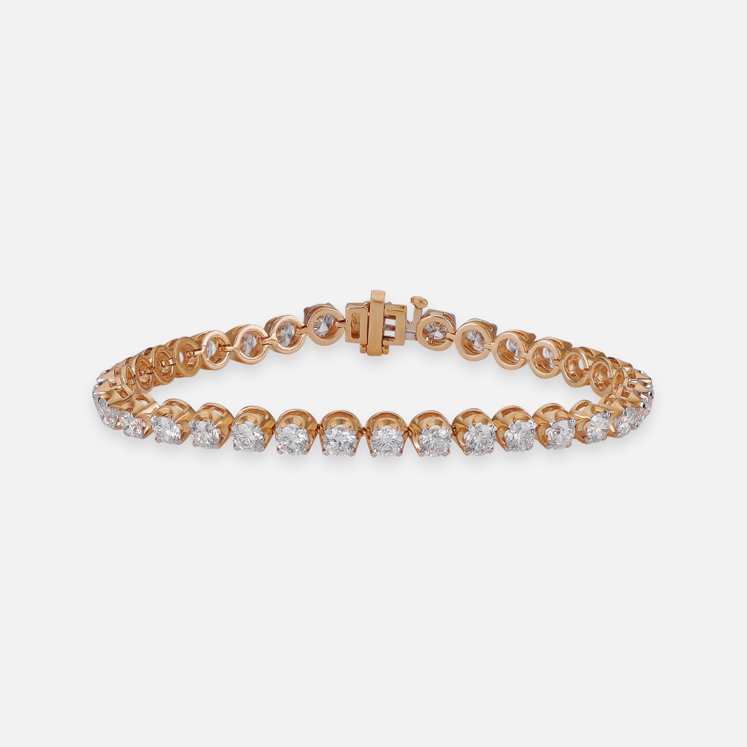 Round Brilliant Lab Grown 8.56 Carat Diamond Bracelet in 18 Karat Gold | SKU : 0005089031