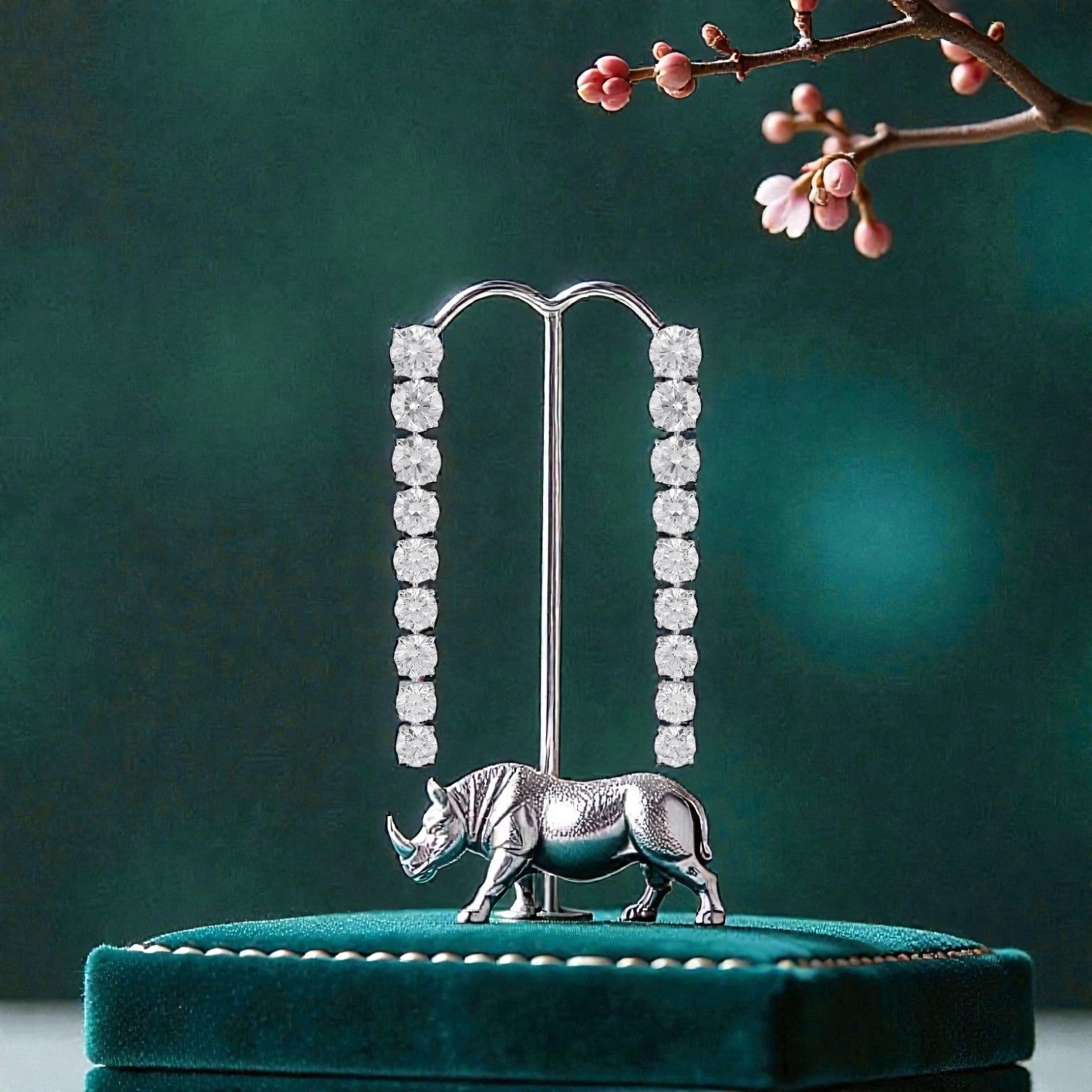 Lab Grown 9.28 Carat Round Brilliant Diamond Drop Earrings in 18 Karat White Gold | SKU | 0005099771