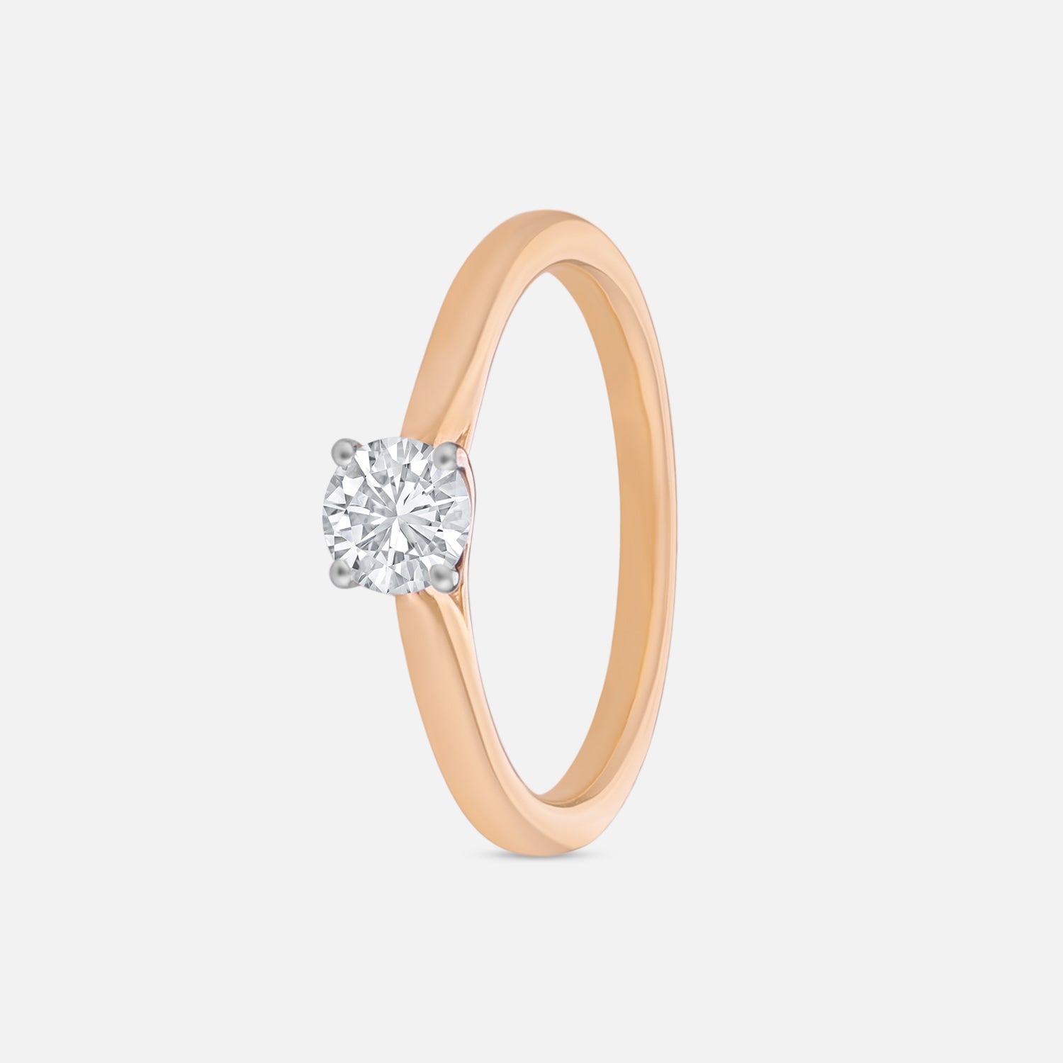 Lab Grown 0.50 Carat Round Brilliant Diamond Solitaire Ring in 18 Karat Yellow Gold | SKU : 0005103898