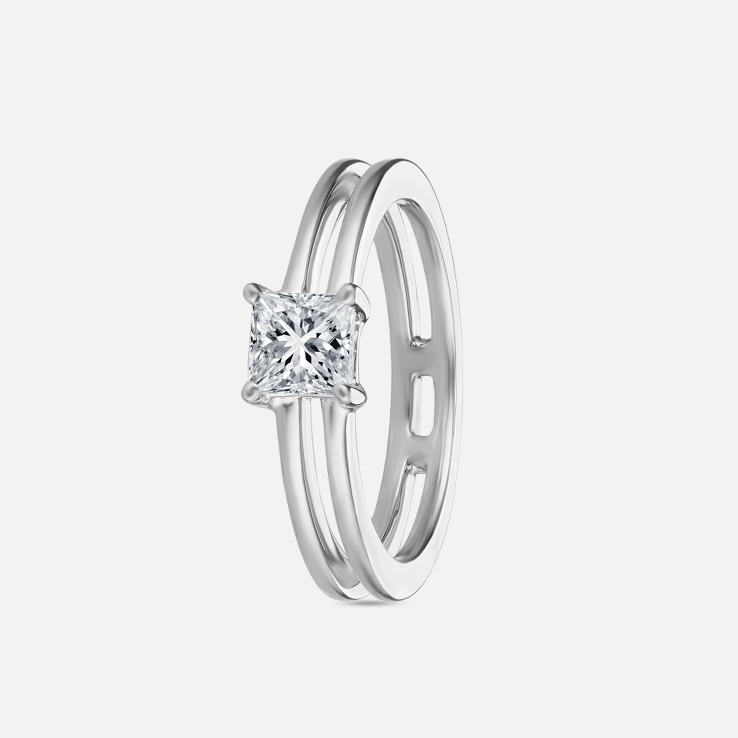 Lab Grown 0.55 Carat Pear Cut Diamond Solitaire Ring in 18 Karat White Gold | SKU : 0005105267