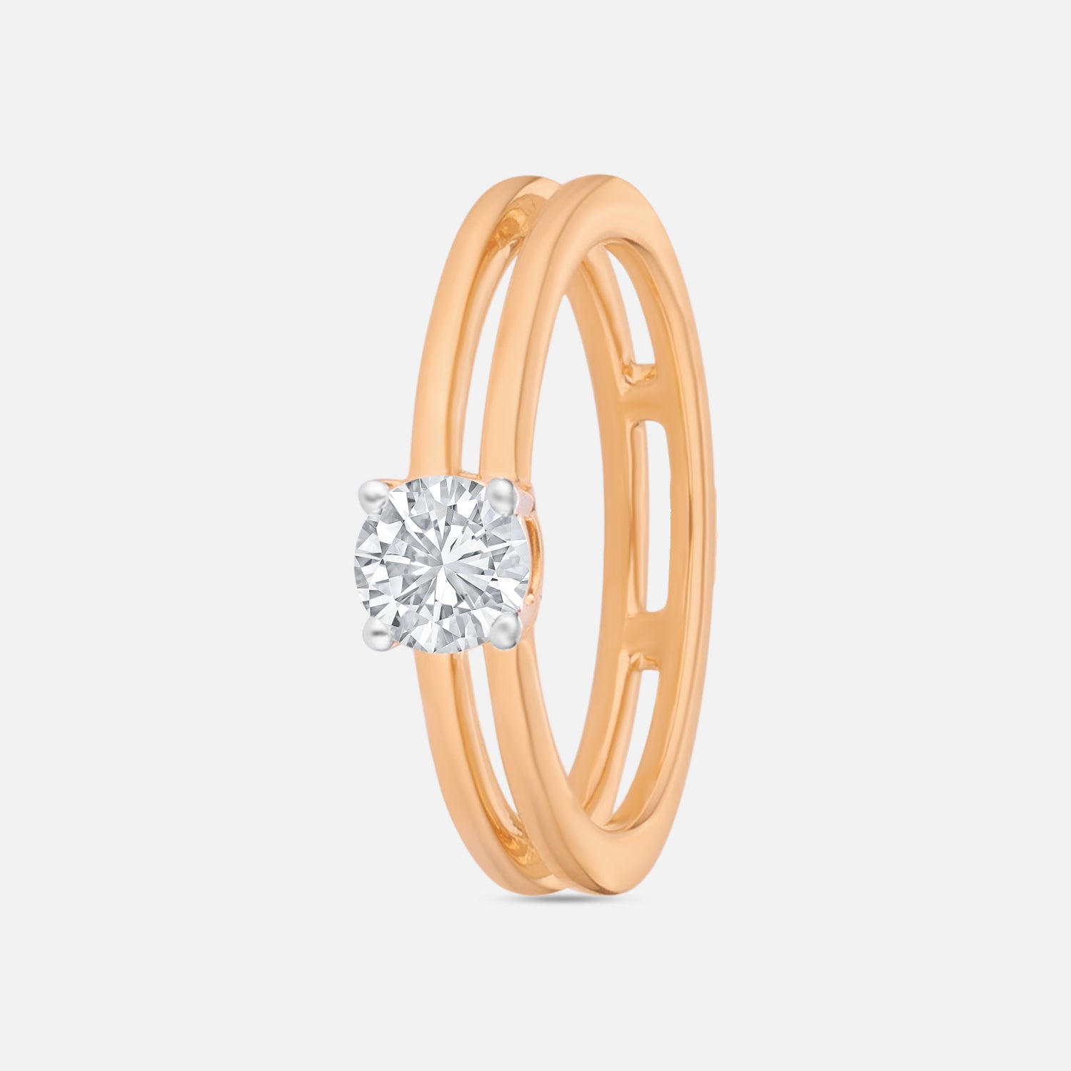 Lab Grown 0.52 Carat Round Brilliant Diamond Solitaire Ring in 18 Karat Yellow Gold | SKU : 0005105281