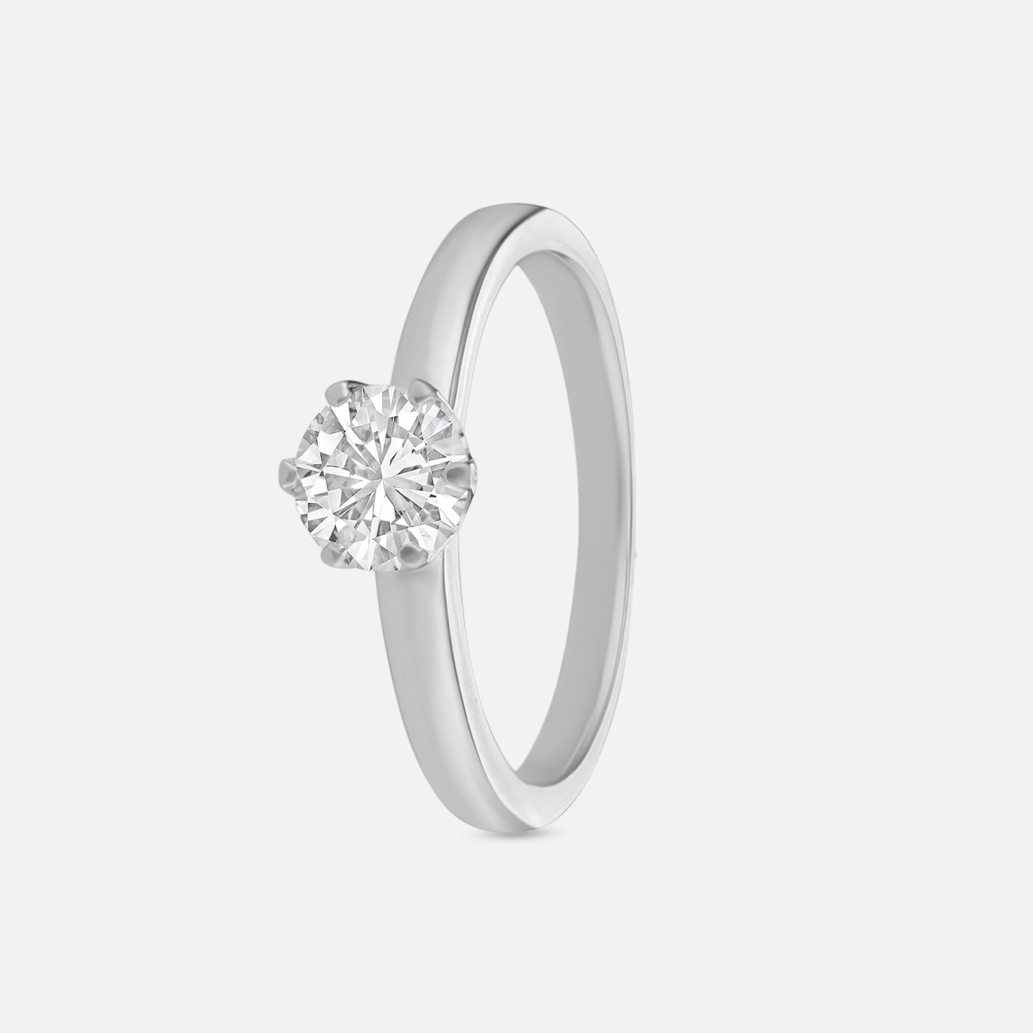Lab Grown 0.71 Carat Round Brilliant Diamond Solitaire Ring in 18 Karat White Gold | SKU : 0005109203