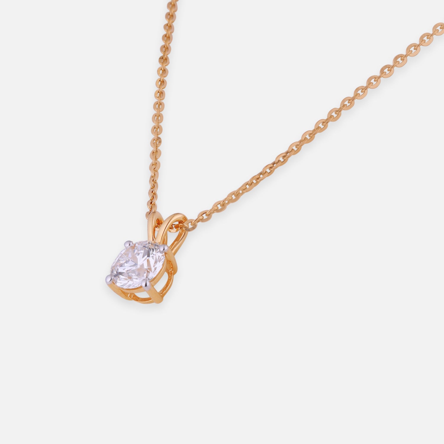 Lab Grown 1.050 Carat Oval Cut Solitaire Pendant in 18 Karat Yellow Gold Jewellery | SKU : 0005110704