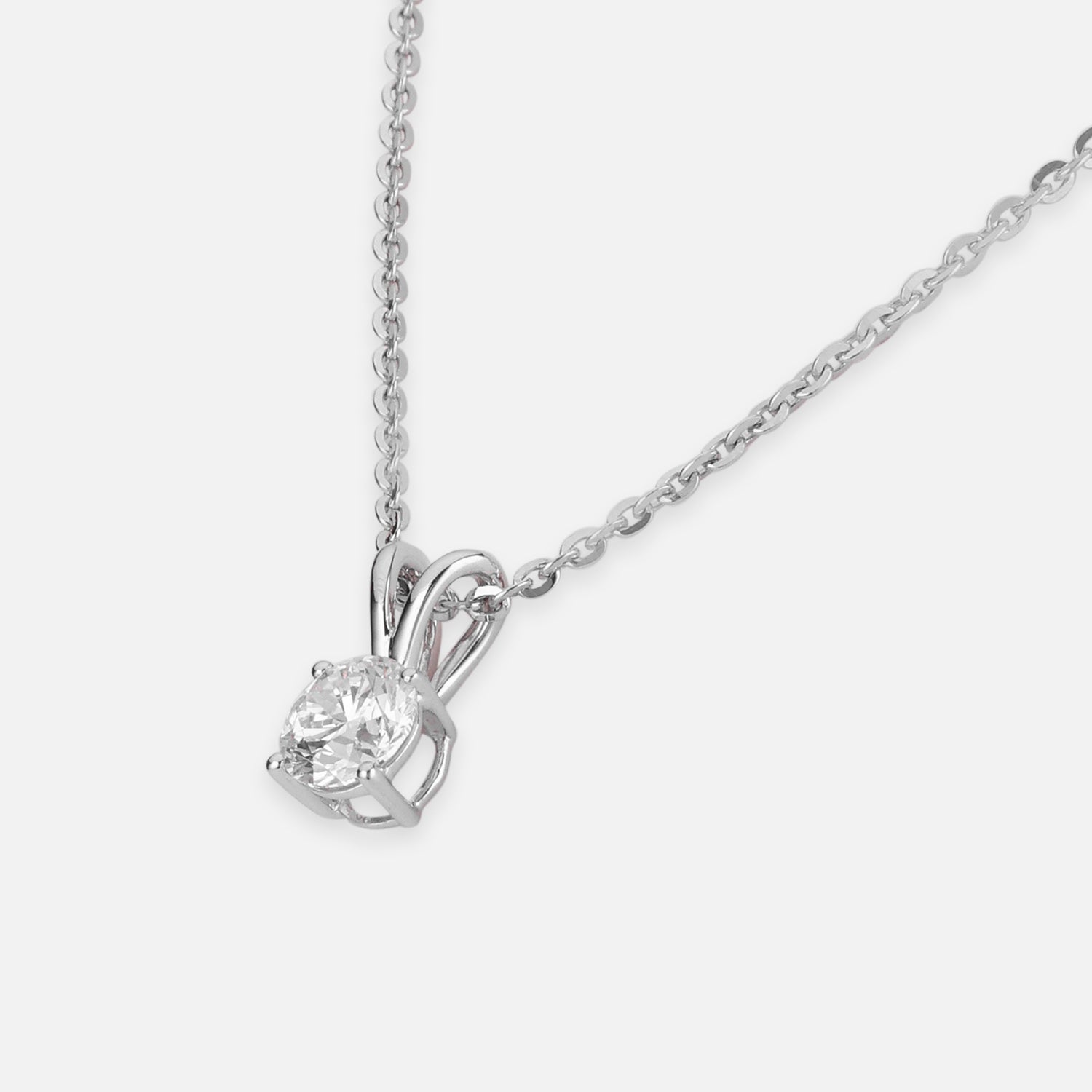 Lab Grown 1.05 Carat Round Brilliant Diamond Chain Pendant in 18 Karat Gold | SKU : 0005110711