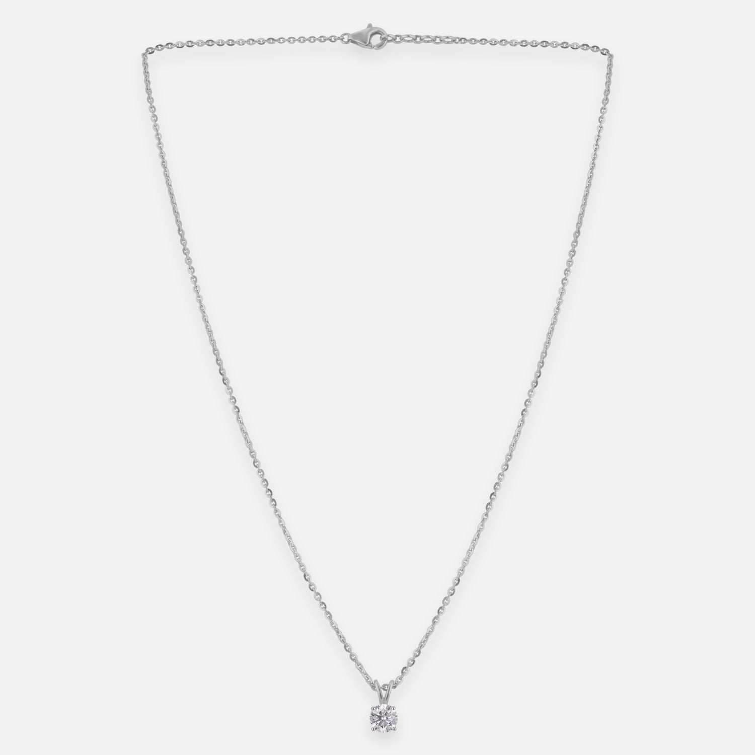 Lab Grown 1.05 Carat Round Brilliant Diamond Chain Pendant in 18 Karat Gold | SKU : 0005110711