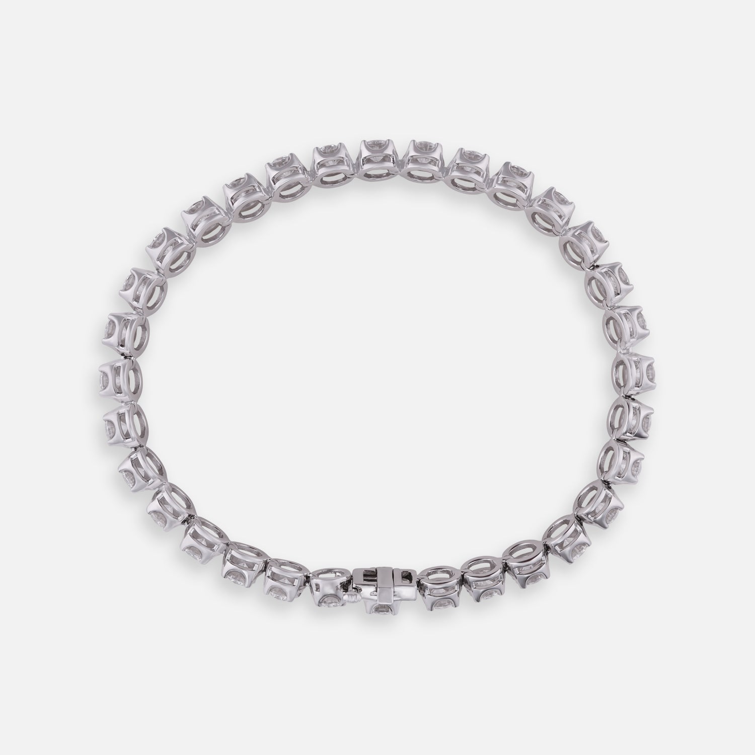 Round Brilliant Lab Grown 8.37 Carat Diamond Tennis Bracelet in 18 Karat Gold | SKU : 0005113316