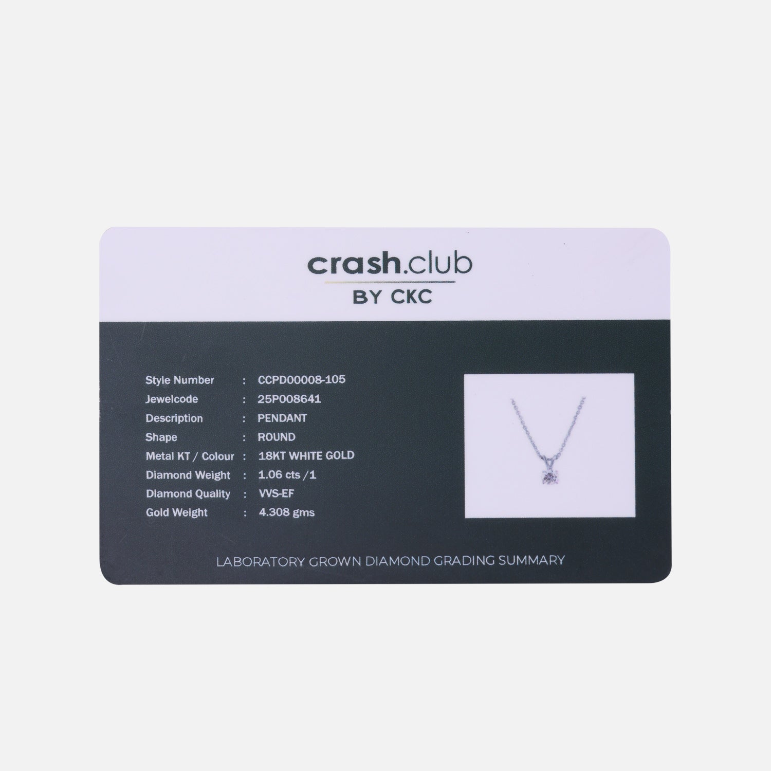 Lab Grown 1.060 Carat Princess Cut Diamond Solitaire Chain Pendant in 18 Karat Gold | SKU : 0005131617