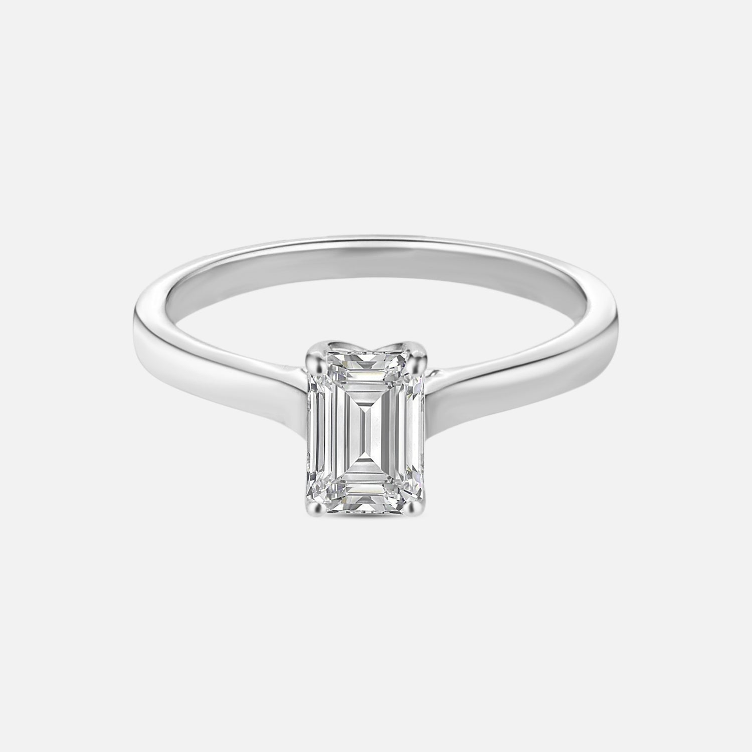Lab Grown 1.080 Carat Emerald Cut Diamond Solitaire Ring in 18 Karat Gold | SKU : 0005133246