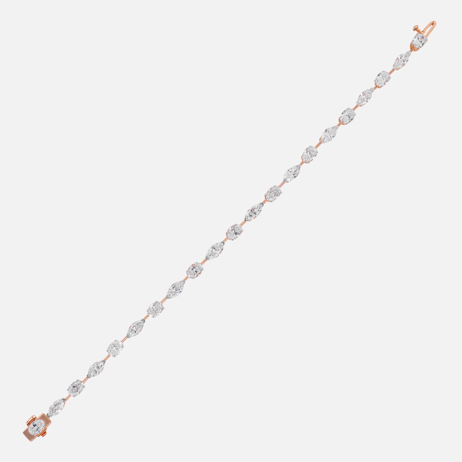 Lab Grown 24.10 Carat Marquise & Oval Diamond Necklace in 18 Karat Rose Gold | SKU : 0005134076