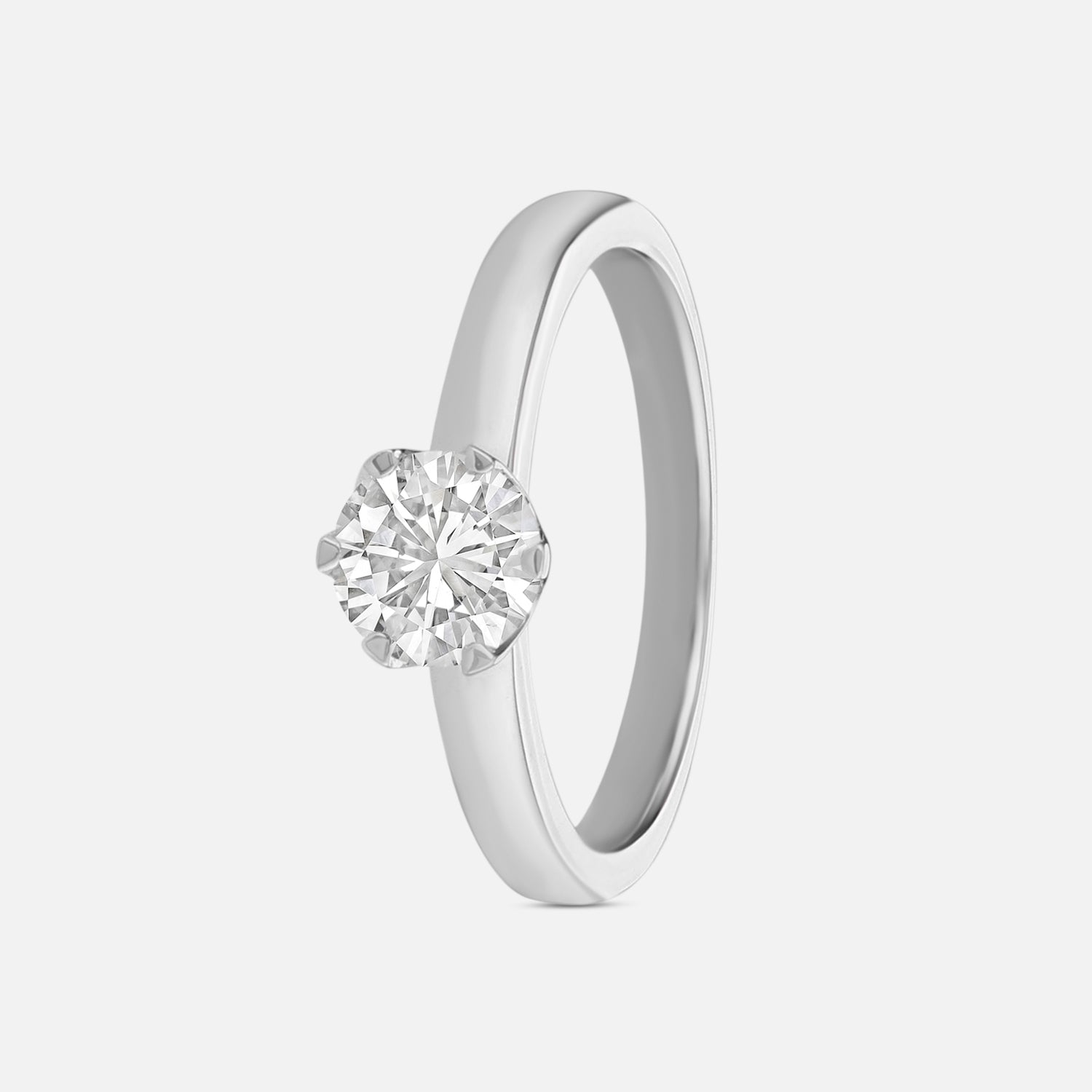 Lab Grown 1.020 Carat Round Cut Diamond Solitaire Ring in 18 Karat White Gold | SKU : 0005136865