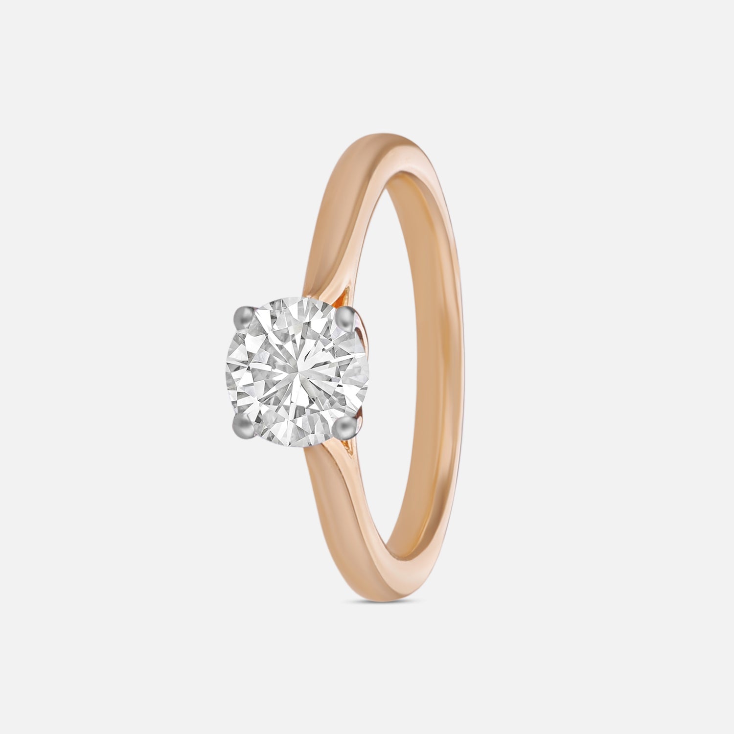 Lab Grown 1.030 Carat Round Cut Diamond Solitaire Ring in 18 Karat Yellow Gold | SKU : 0005136902