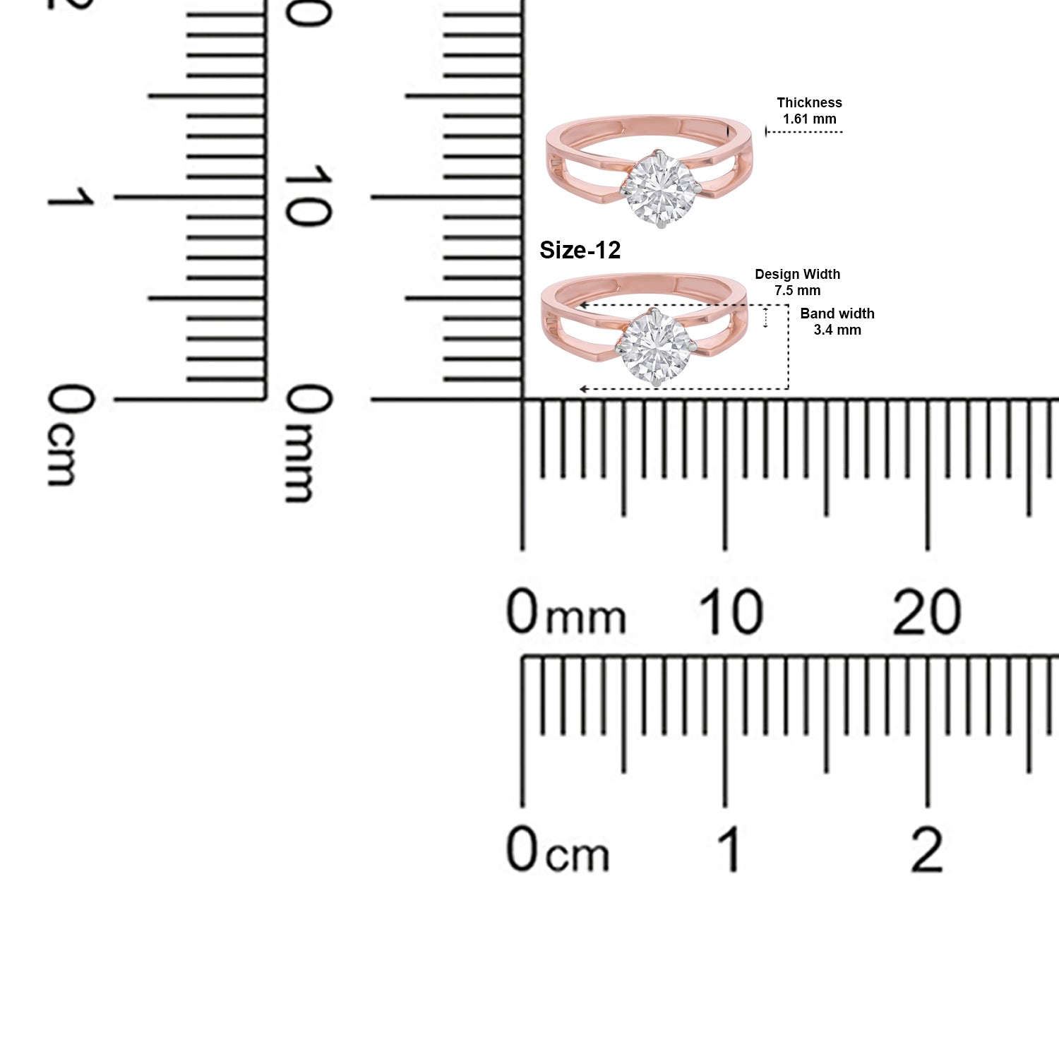 Lab Grown 1.030 Carat Round Cut Diamond Split Shank Ring in 18 Karat Rose Gold | SKU : 0005136926