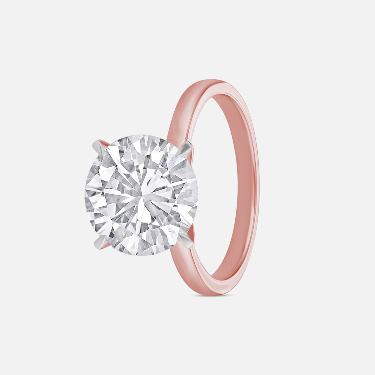 Lab Grown 0.540 Carat Round Brilliant Diamond Solitaire Ring in 18 Karat Rose Gold | SKU : 0005142774