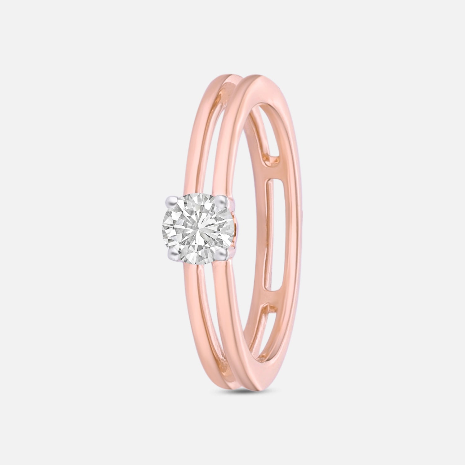 Lab Grown 0.310 Carat Round Brilliant Diamond Solitaire Ring in 18 Karat Rose Gold | SKU : 0005145850