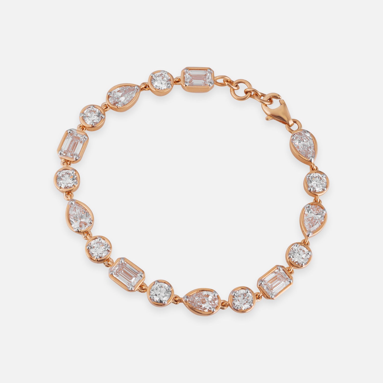 Round Brilliant Lab Grown 2.61 Carat Diamond Bracelet in 18 Karat Gold | SKU : 0005166336