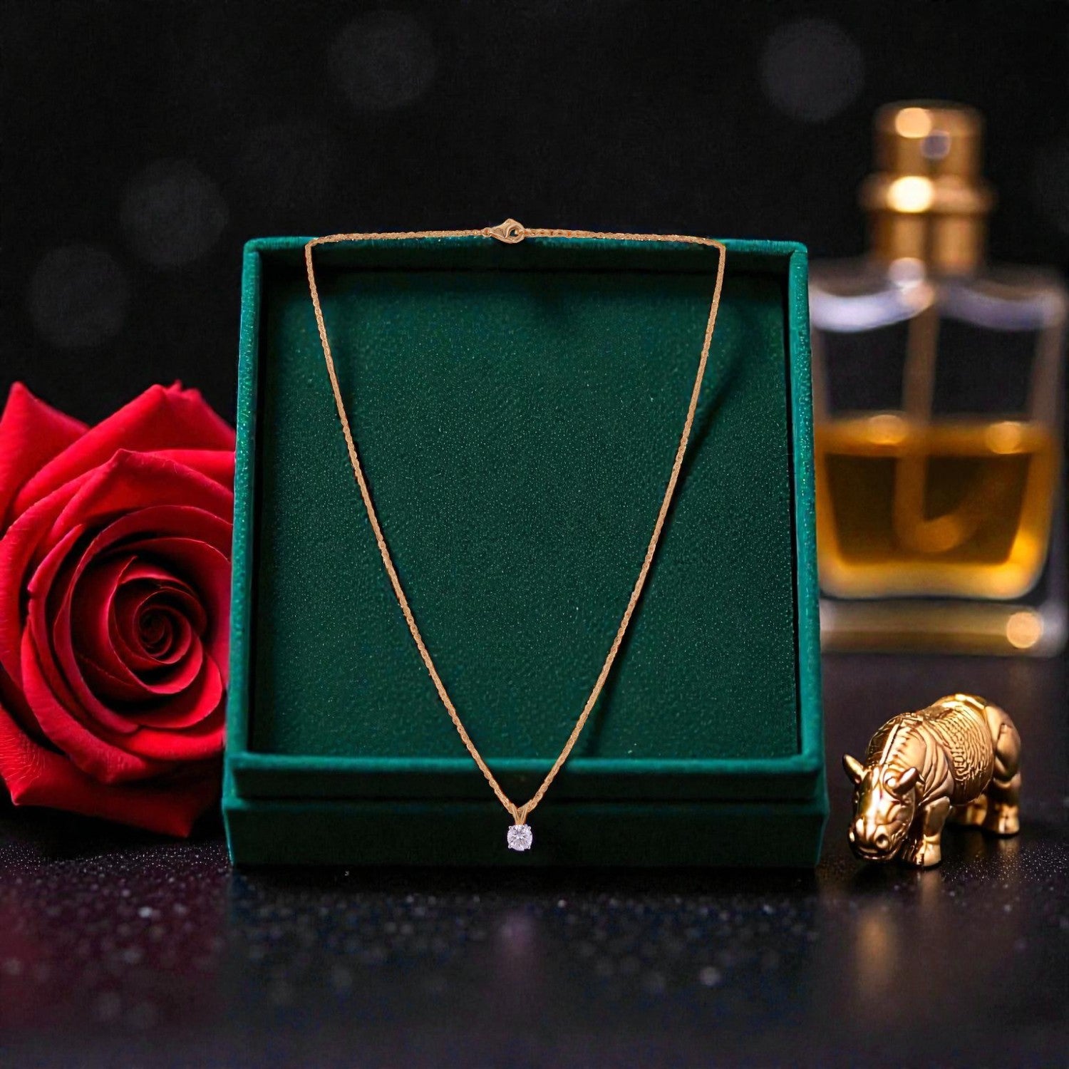 Lab Grown 2.020 Carat Oval Cut Solitaire Pendant in 18 Karat Yellow Gold | SKU : 0005171095