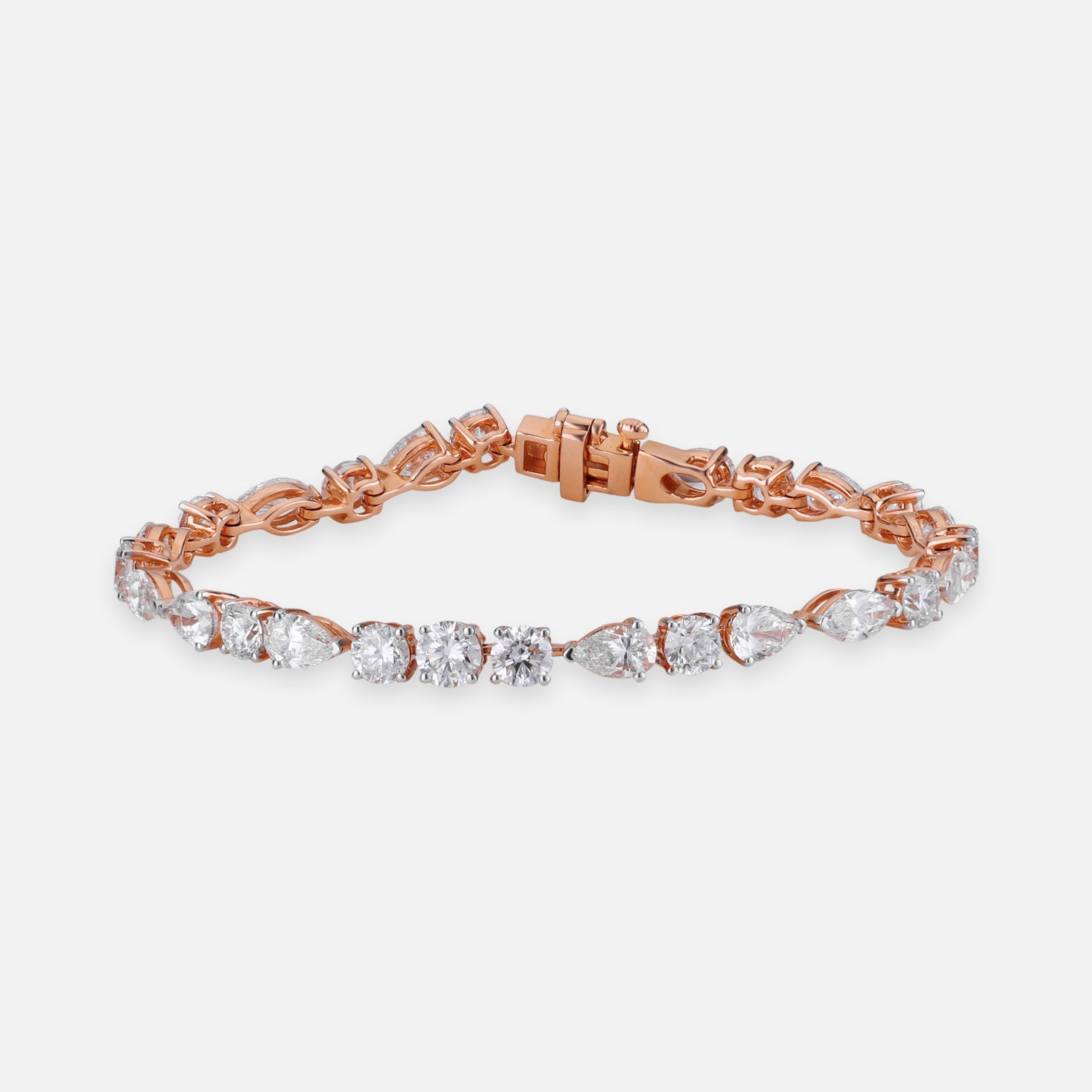 Lab Grown 26.07 Carat Round Brilliant & Marquise Diamond Drop Necklace in 18 Karat Rose Gold | SKU : 0005197897