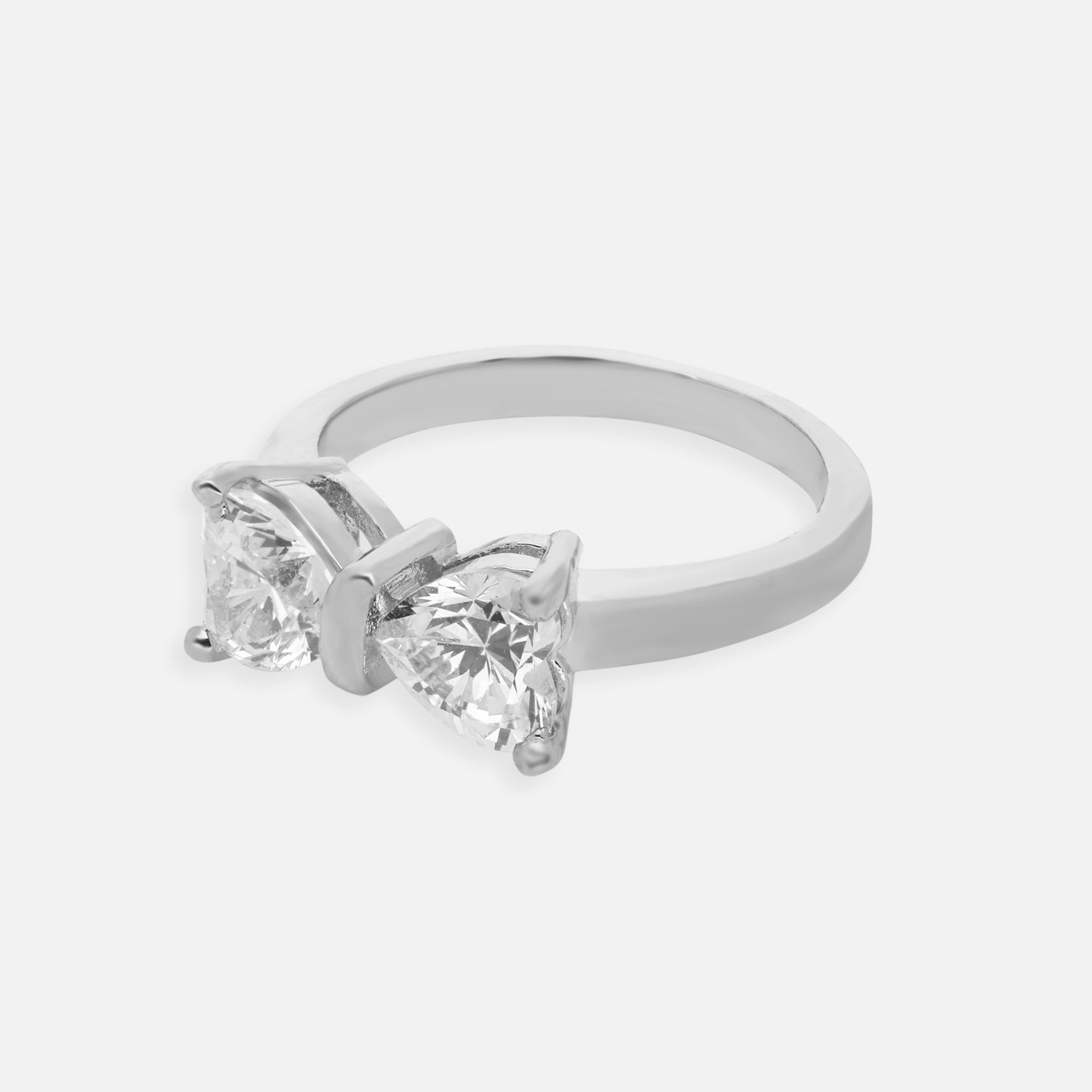 Sterling Silver Twin Heart Bow Ring — Valentine Collection | SKU: 0005682676, 0005682683, 0005682690, 0005682706, 0005682713, 0005682720, 0005682737
