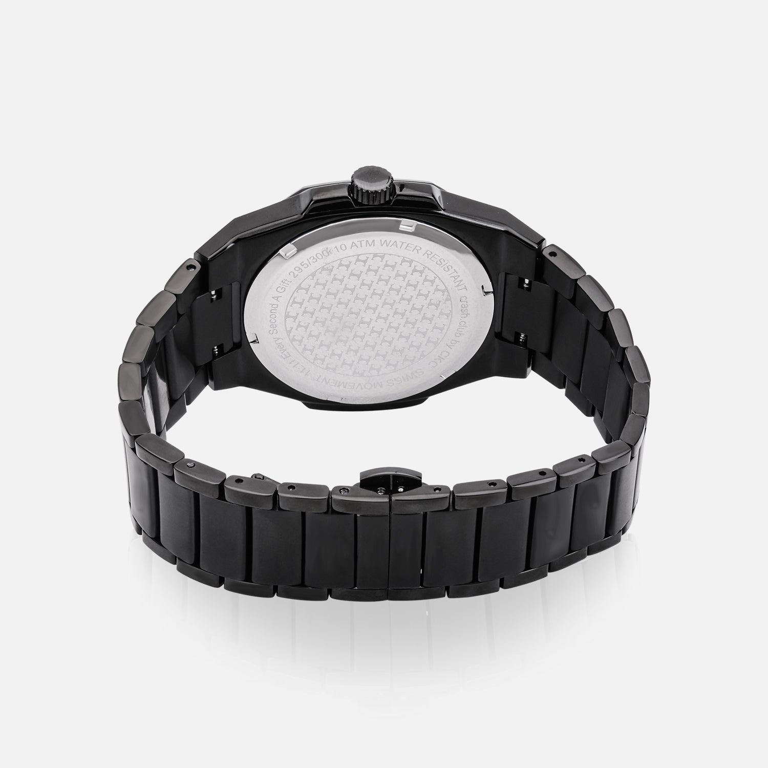 Swiss Movement Octagonal Black Stainless Steel Watch For Men with Black Dial by Crash | SKU : ACC2410