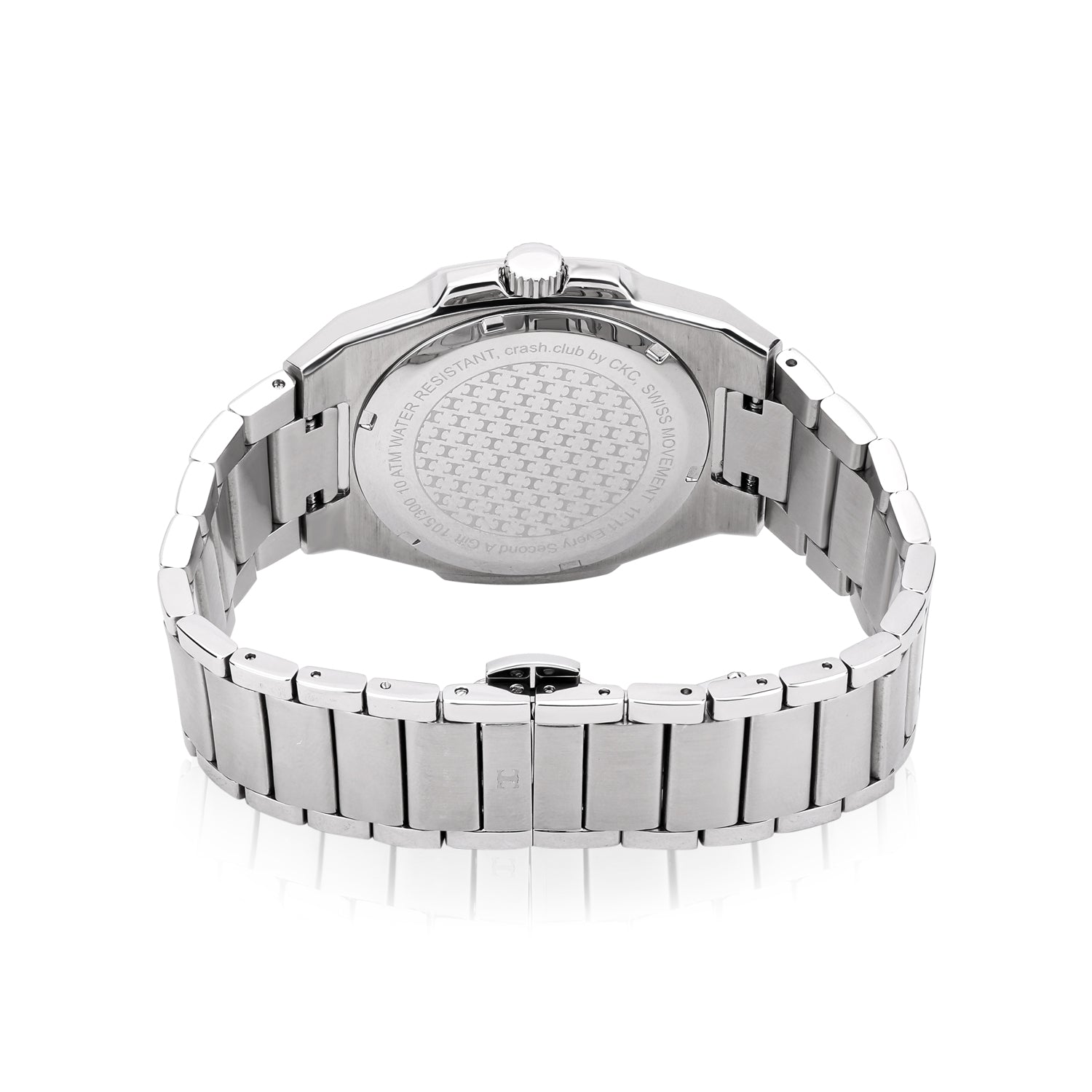 Swiss Movement Octagonal Silver Stainless Steel Watch For Men with Blue Dial by Crash | SKU : ACC2409