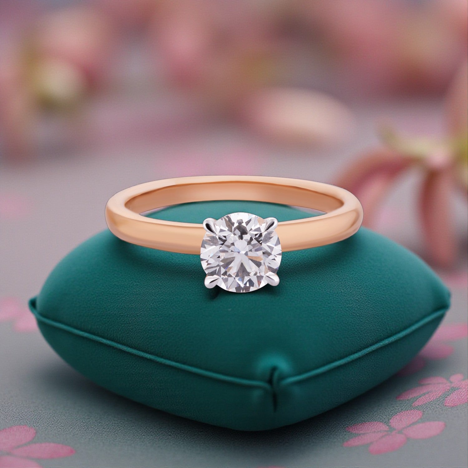 Blush Harmony: Lab-Grown Solitaire Diamond Ring in Rose Gold | SKU : 0004952664
