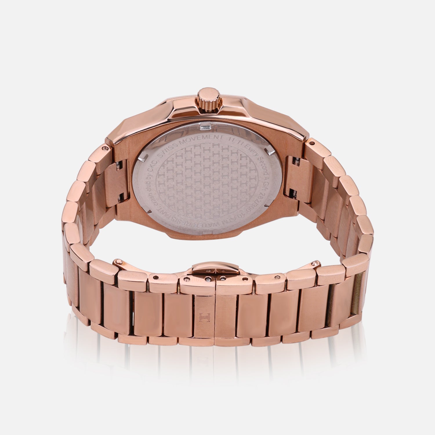 Swiss Movement Octagonal Rose Gold Stainless Steel Watch For Women with Black Dial by Crash | SKU : ACC2407