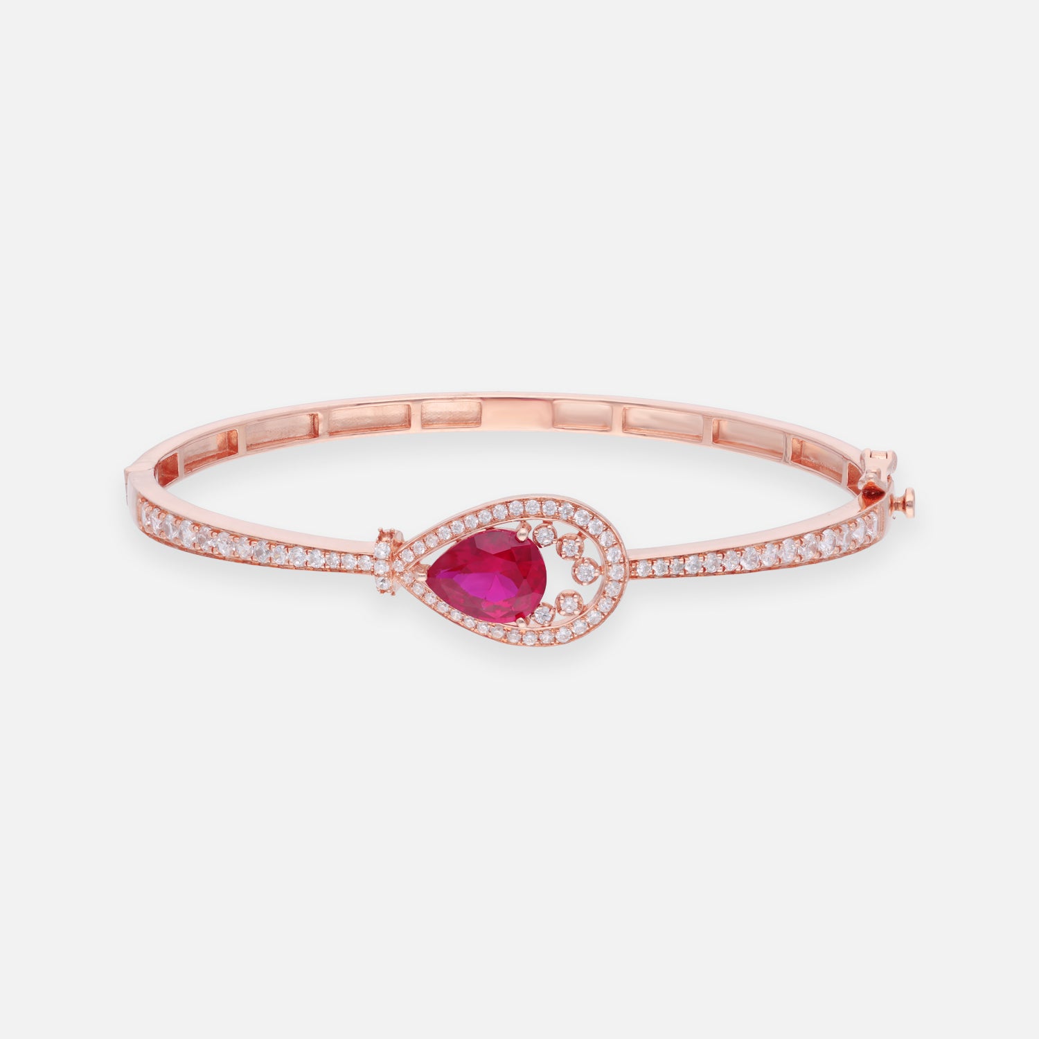 Sterling Silver Red Teardrop Silver Bracelet | SKU: 0006686925