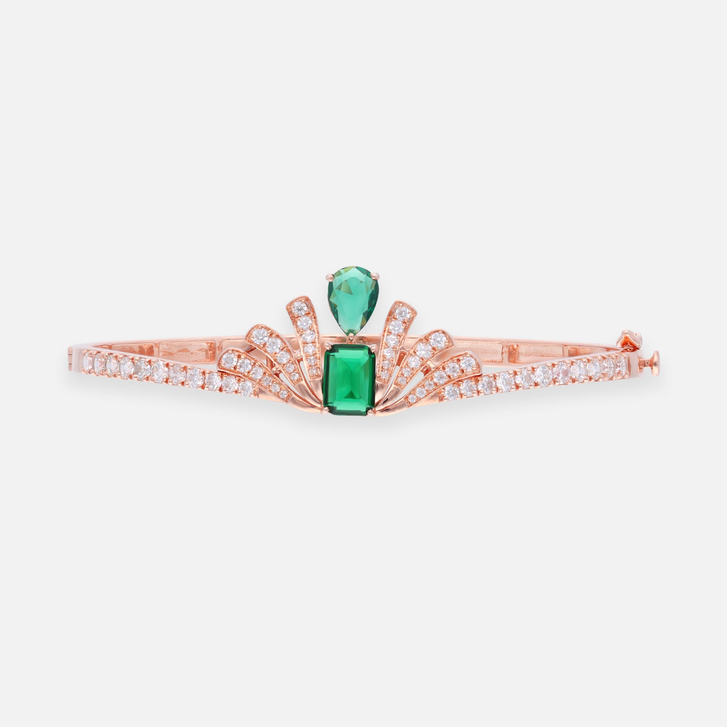 Sterling Silver Emerald-Inspired Statement Silver Bracelet | SKU: 0006686956