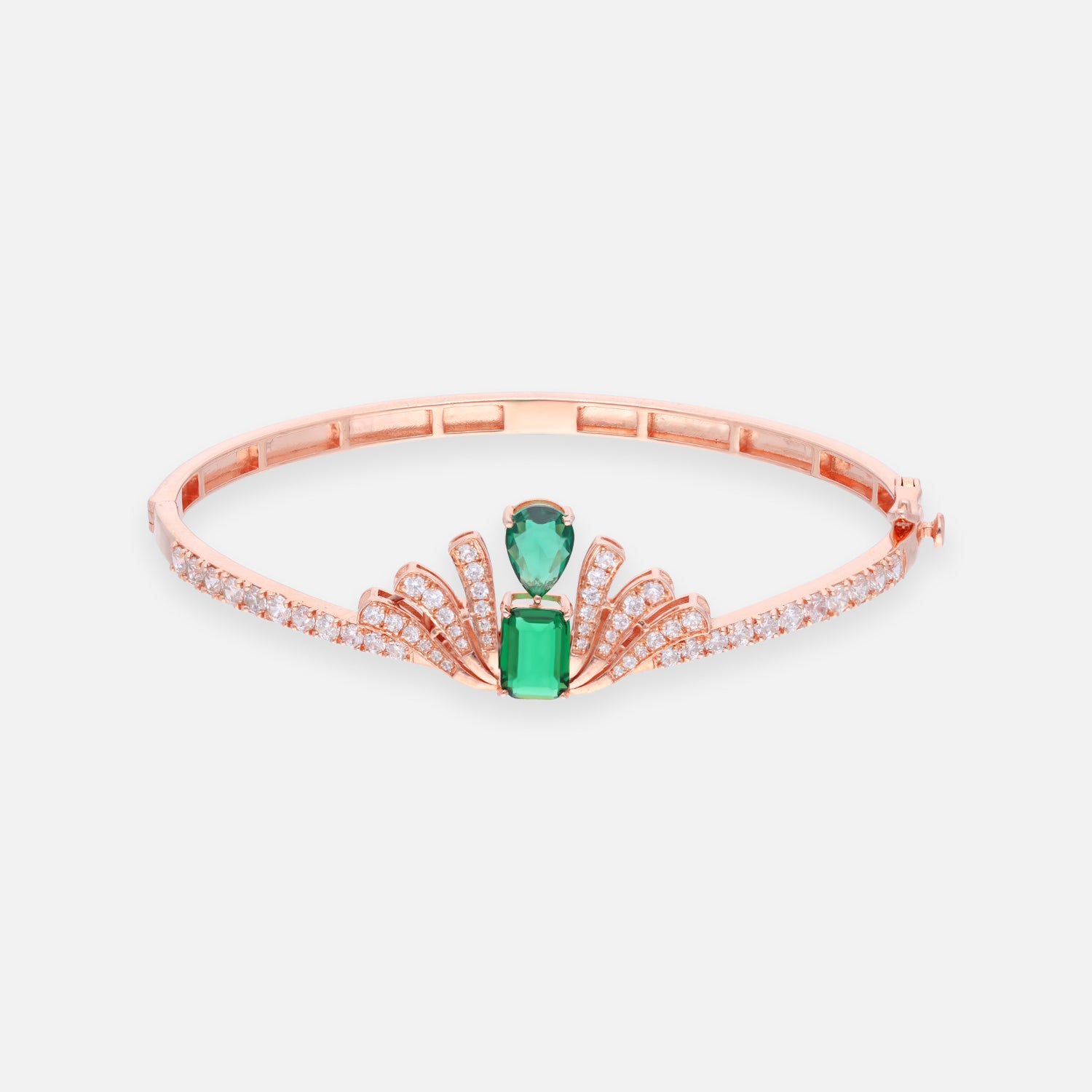 Sterling Silver Emerald-Inspired Statement Silver Bracelet | SKU: 0006686956