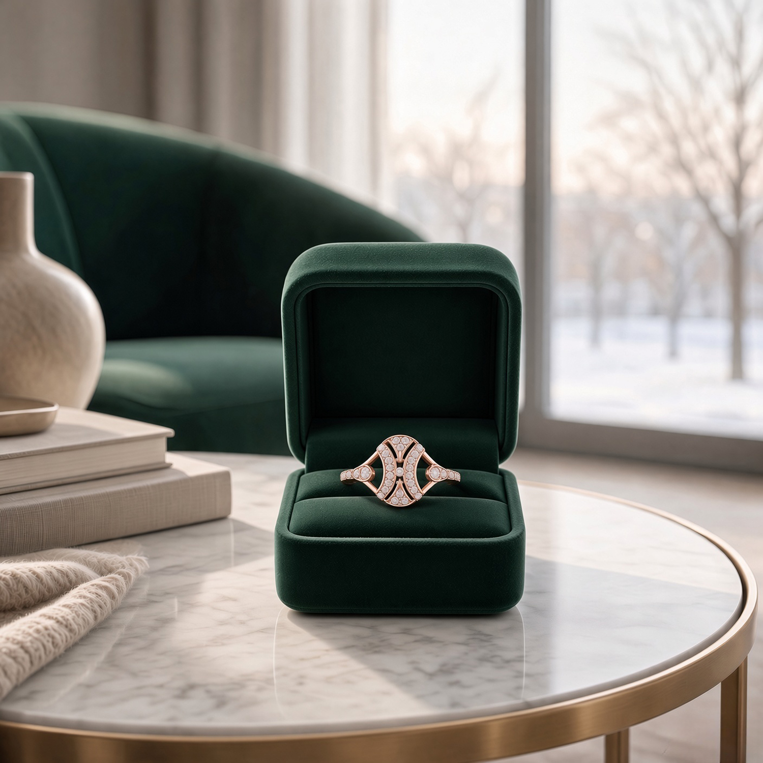 Rose Gold Plated Sterling Silver Crisscross Design Ring | SKU: 0006687014