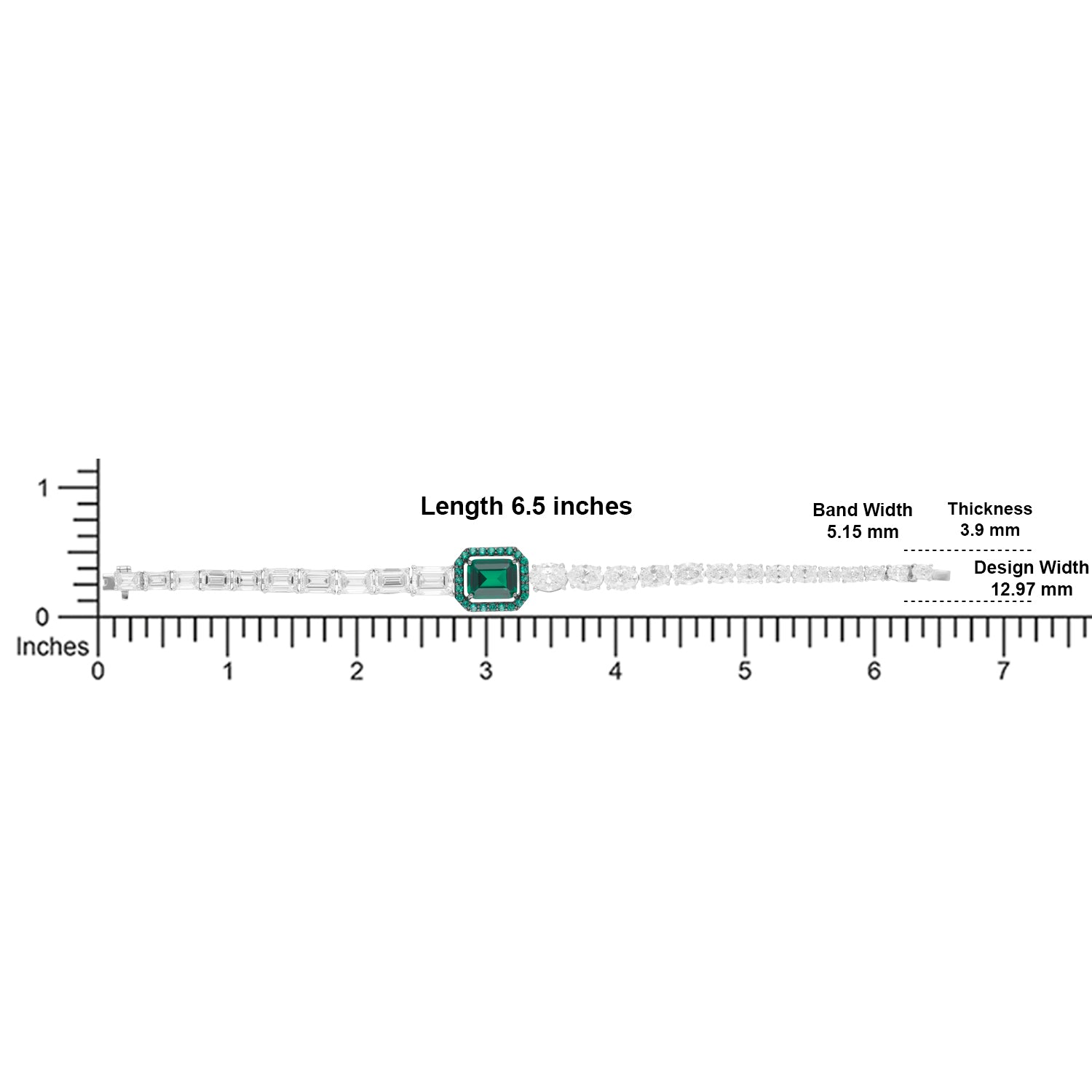 Emerald Green Gold Bangle with Lab-Grown Diamond Accents | SKU : 0006704629