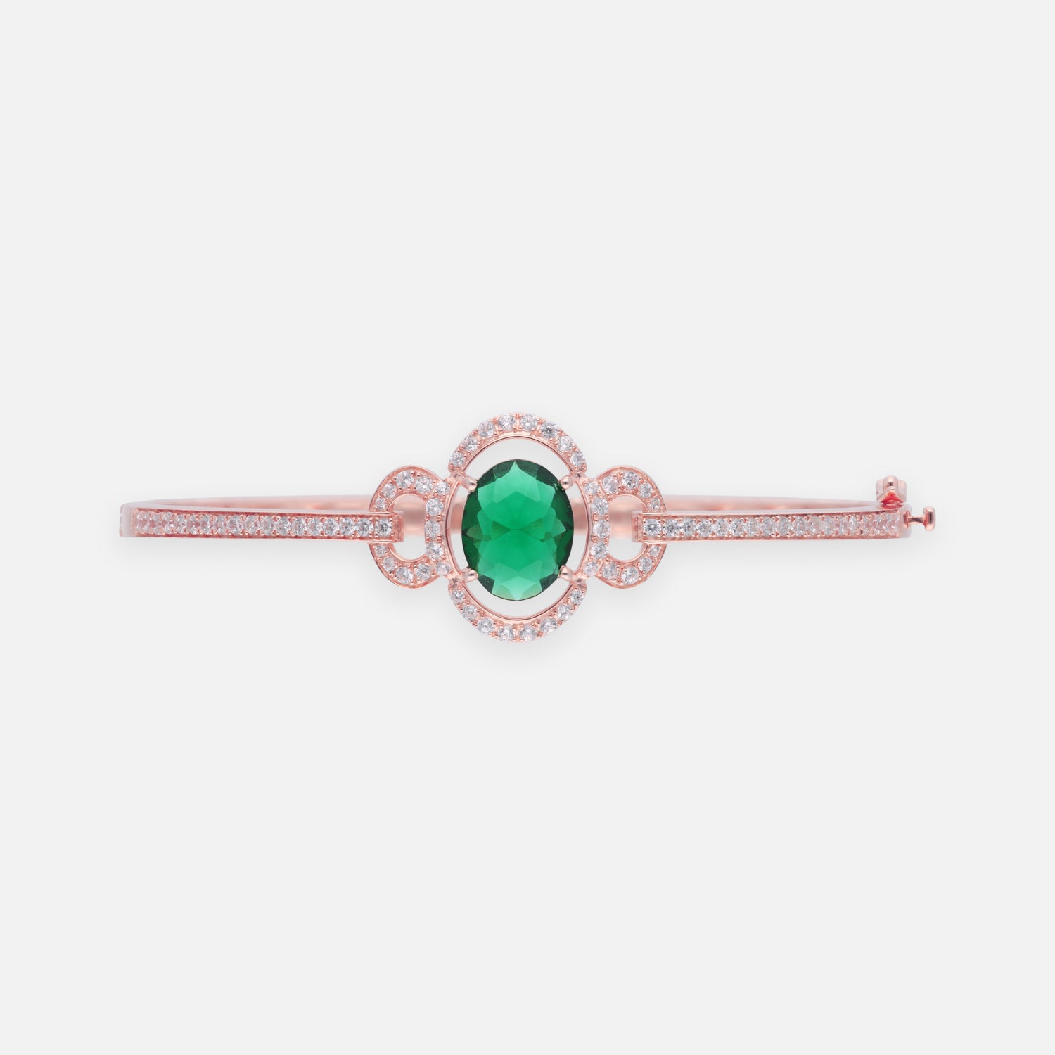 Emerald Green Oval Halo Sterling Silver Bracelet | SKU: 0022689436