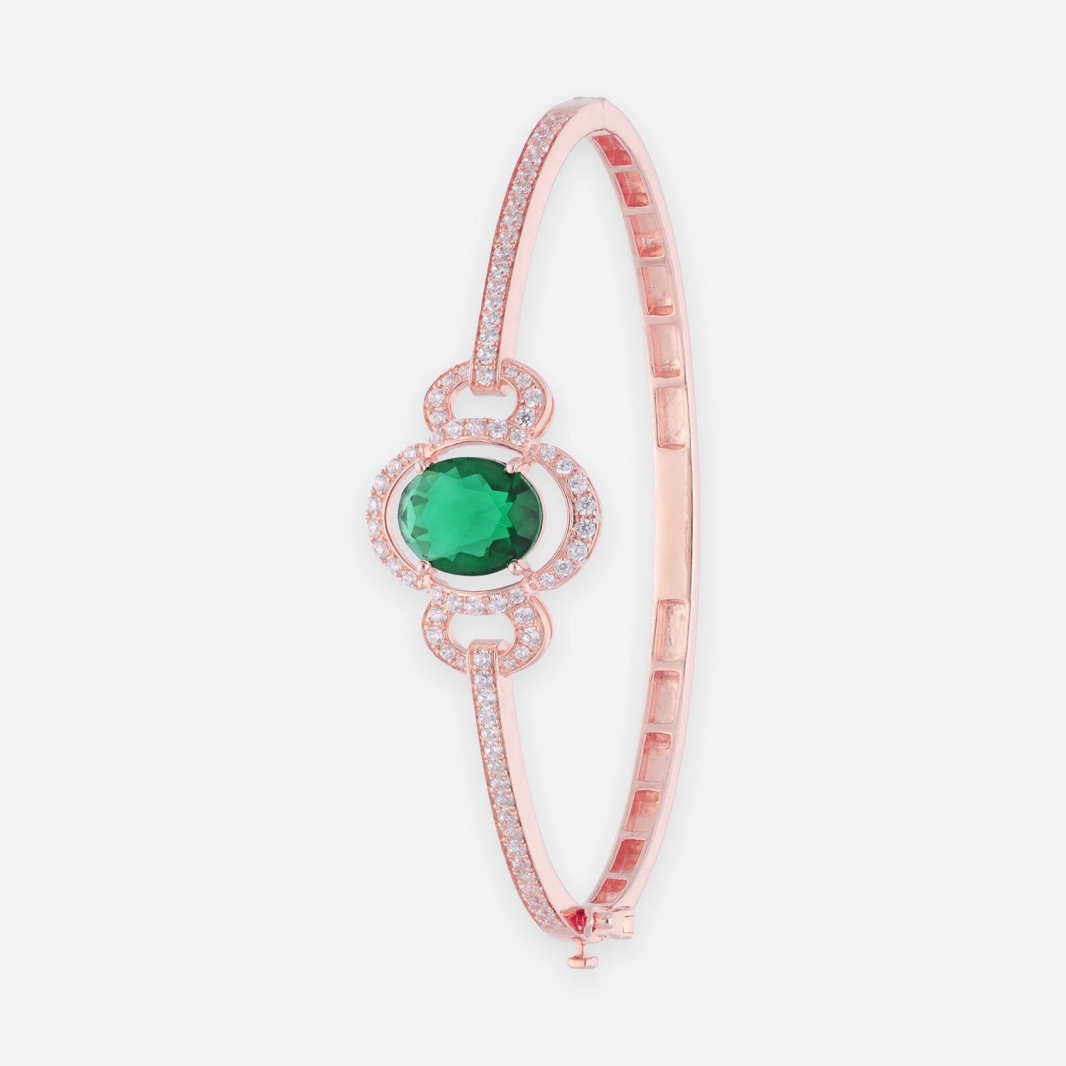 Emerald Green Oval Halo Sterling Silver Bracelet | SKU: 0022689436