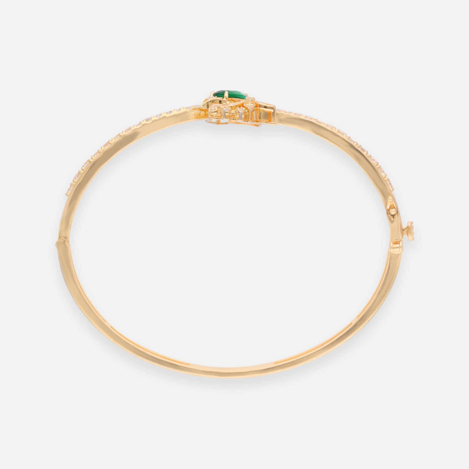 Emerald Green Butterfly Floral Sterling Silver Bracelet with Pavé Accents | SKU: 0022689443