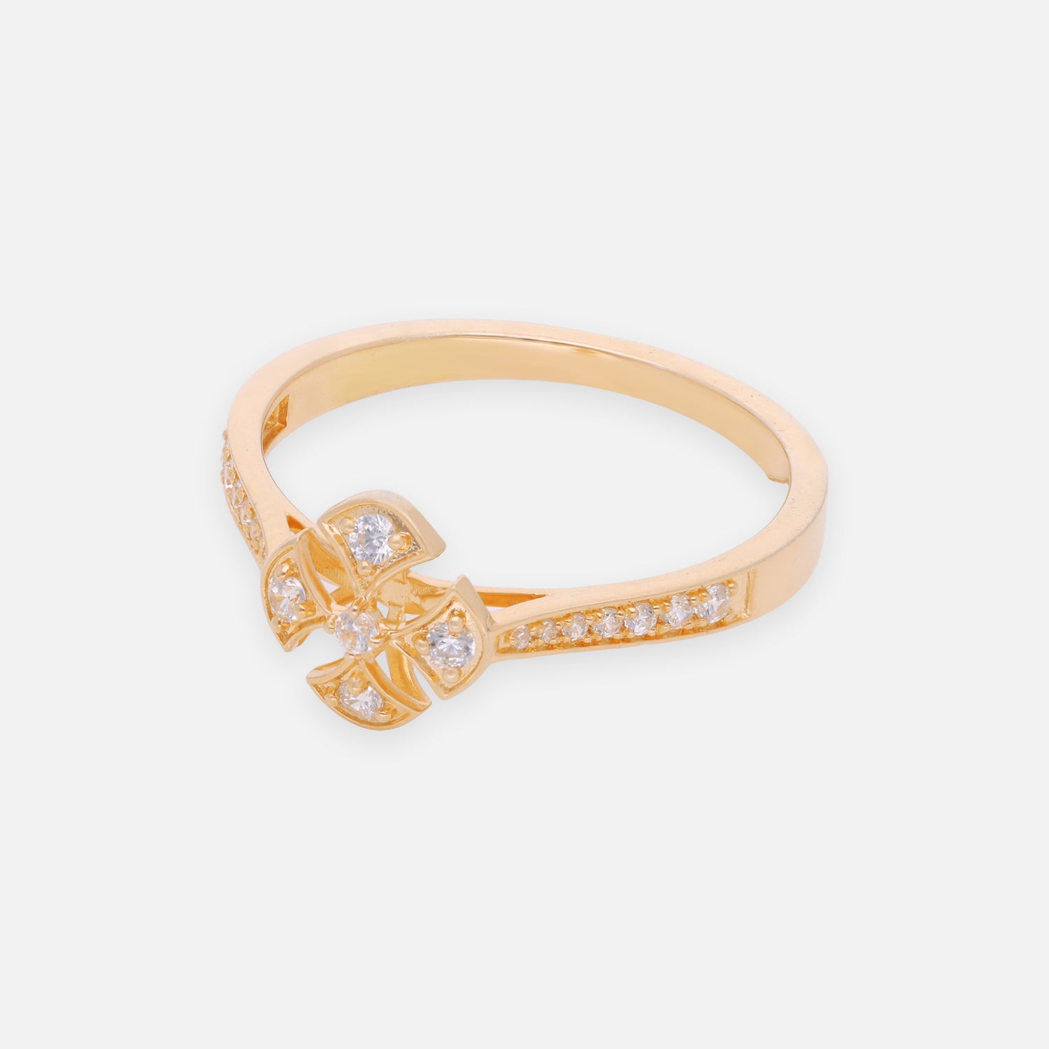 Floral Pinwheel Sterling Silver Ring with Pavé Accents | SKU: 0022689535