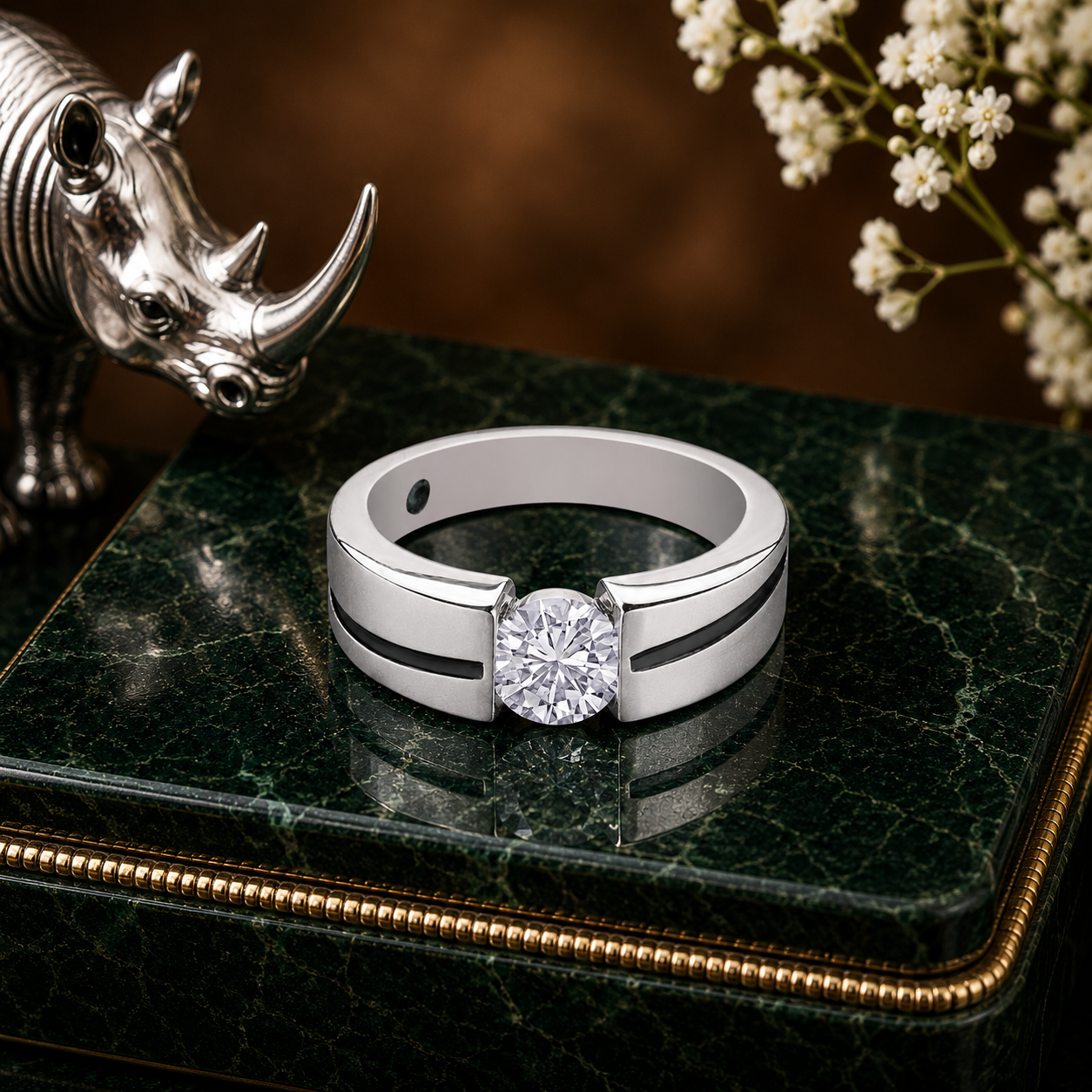 Modern Round Lab Grown Diamond Solitaire Ring | SKU: 0006509392