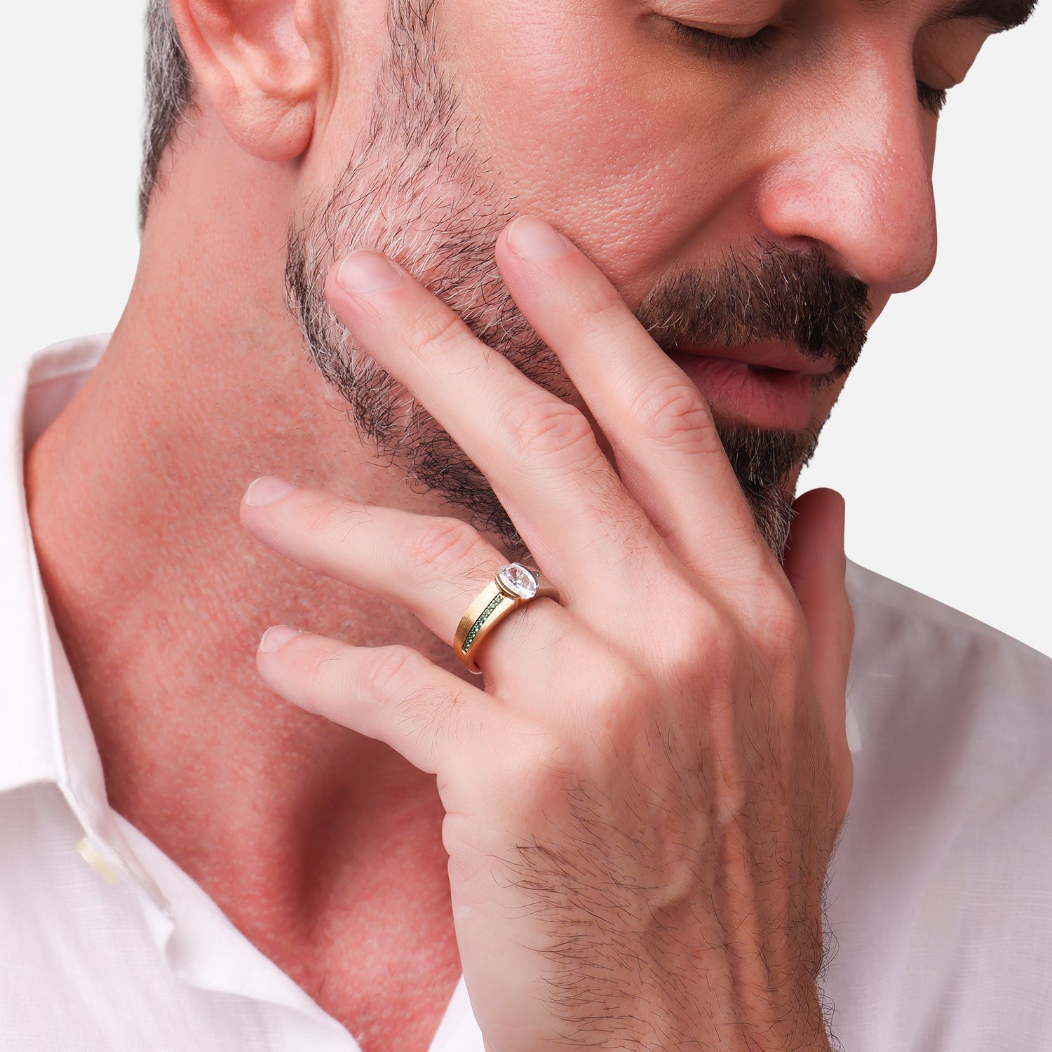 Imperial Dual-Tone Oval Cut Lab-Grown Diamond Men's Ring | SKU: 0006503888