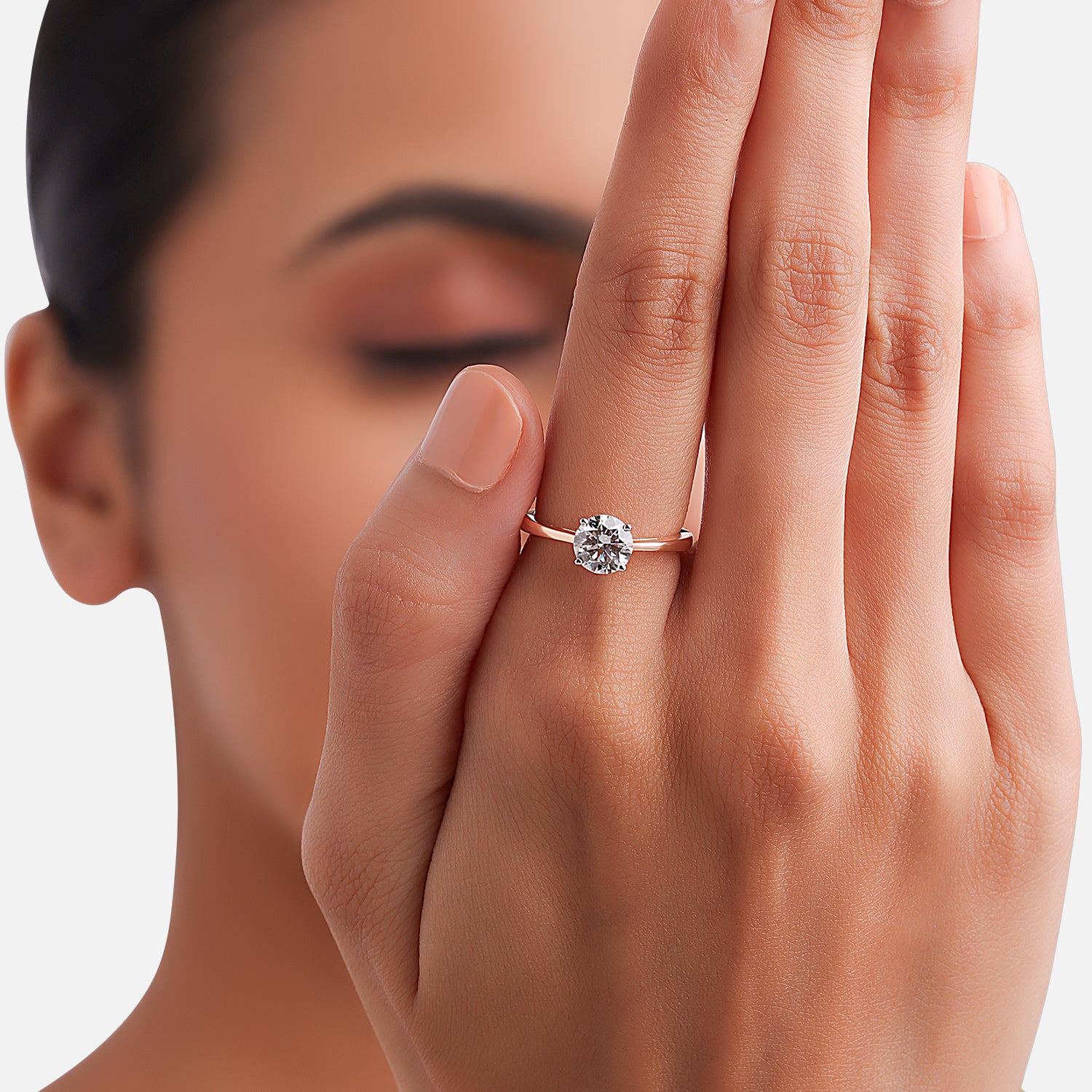 Elegant Six-Prong Lab-Grown Diamond Solitaire Ring in Rose Gold | SKU : 0004953036