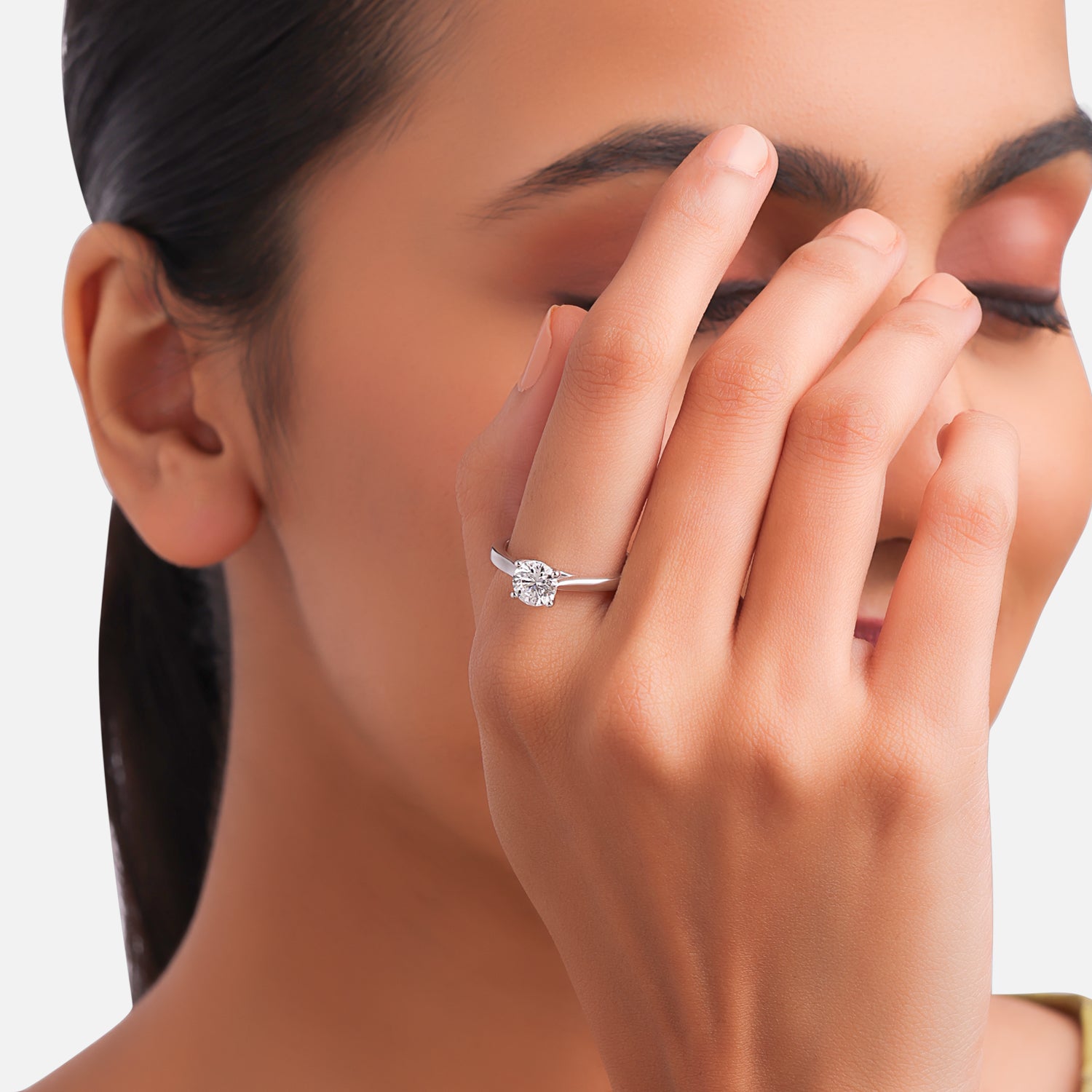 Celestial Charm Lab Grown Solitaire Diamond Ring in White Gold | SKU : 0004952763