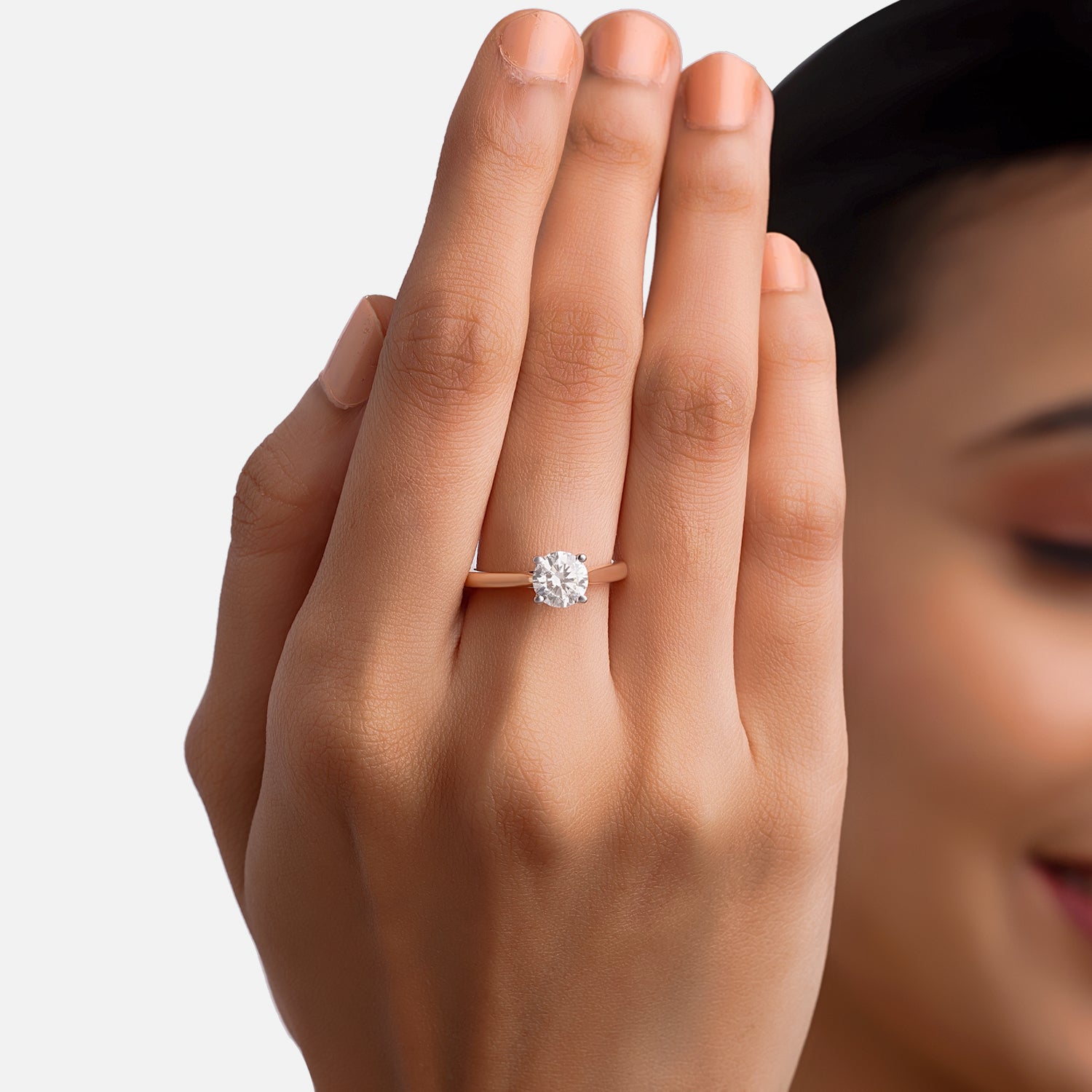 Refined Round Brilliant Lab-Grown Diamond Solitaire Ring in Rose Gold | SKU : 0004953012