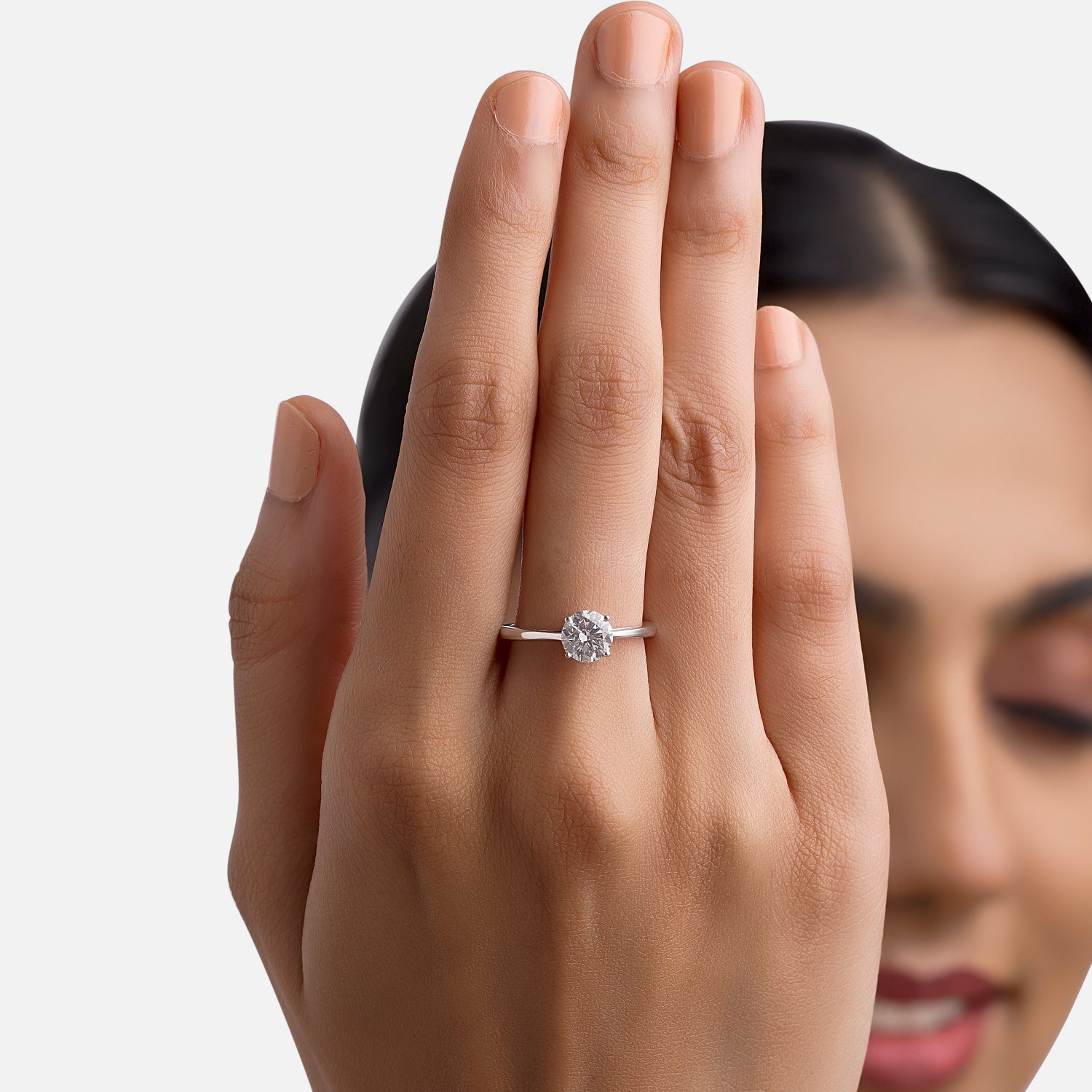 Ethereal Essence Lab Grown Solitaire Diamond Ring in White Gold | SKU : 0004952770