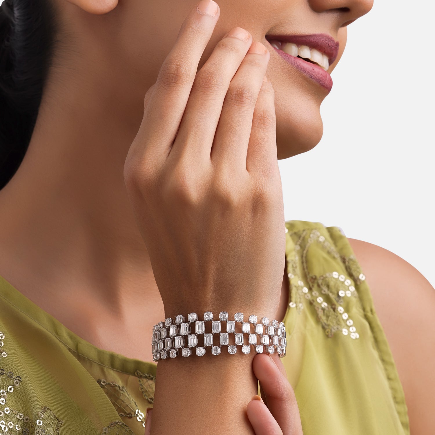 Radiant Harmony Lab Grown Diamond Eternity Band in White Gold | SKU : 0004677635