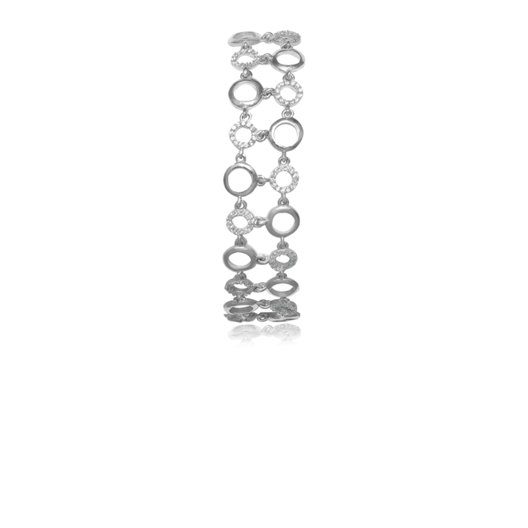 Graceful Orbit: Sterling Silver Round Bracelet | SKU : 0018241709, 0018241709