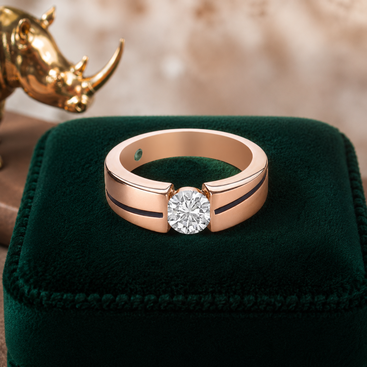 Gold Round Brilliant Cut Lab Grown Diamond Solitaire Ring | SKU: 0006494162